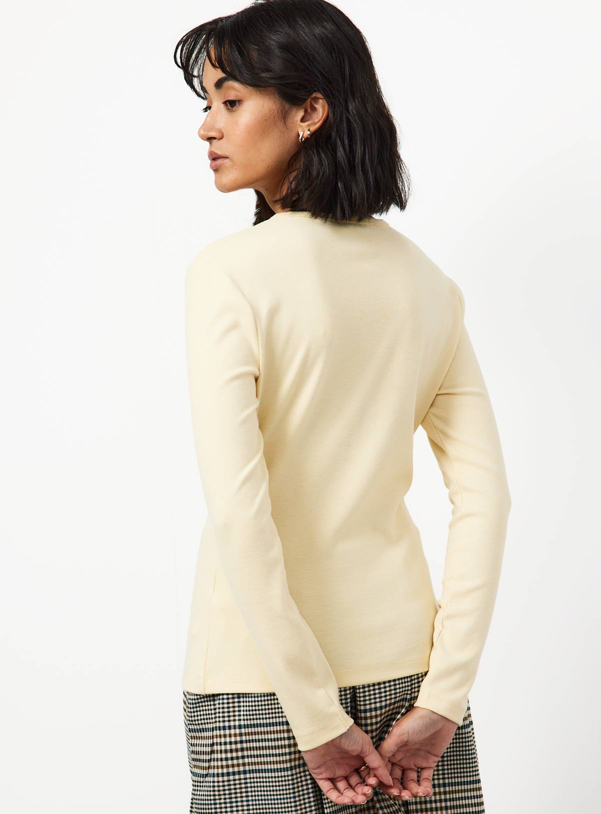 Yellow Brushed Button-Up Slim Fit Top 18 - Image 4