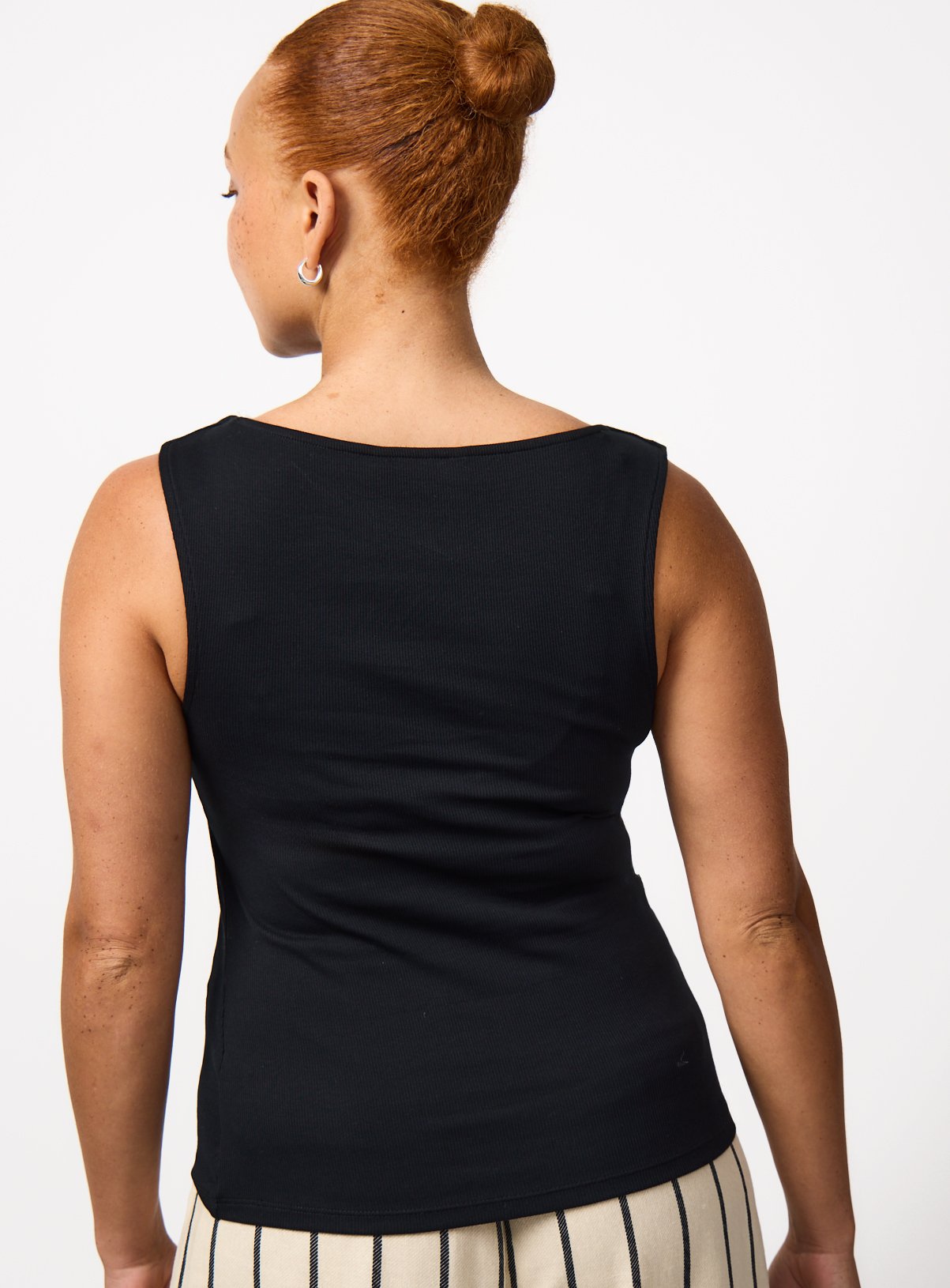 Black Ribbed Boat Neck Vest 24 - Image 4 thumbnail