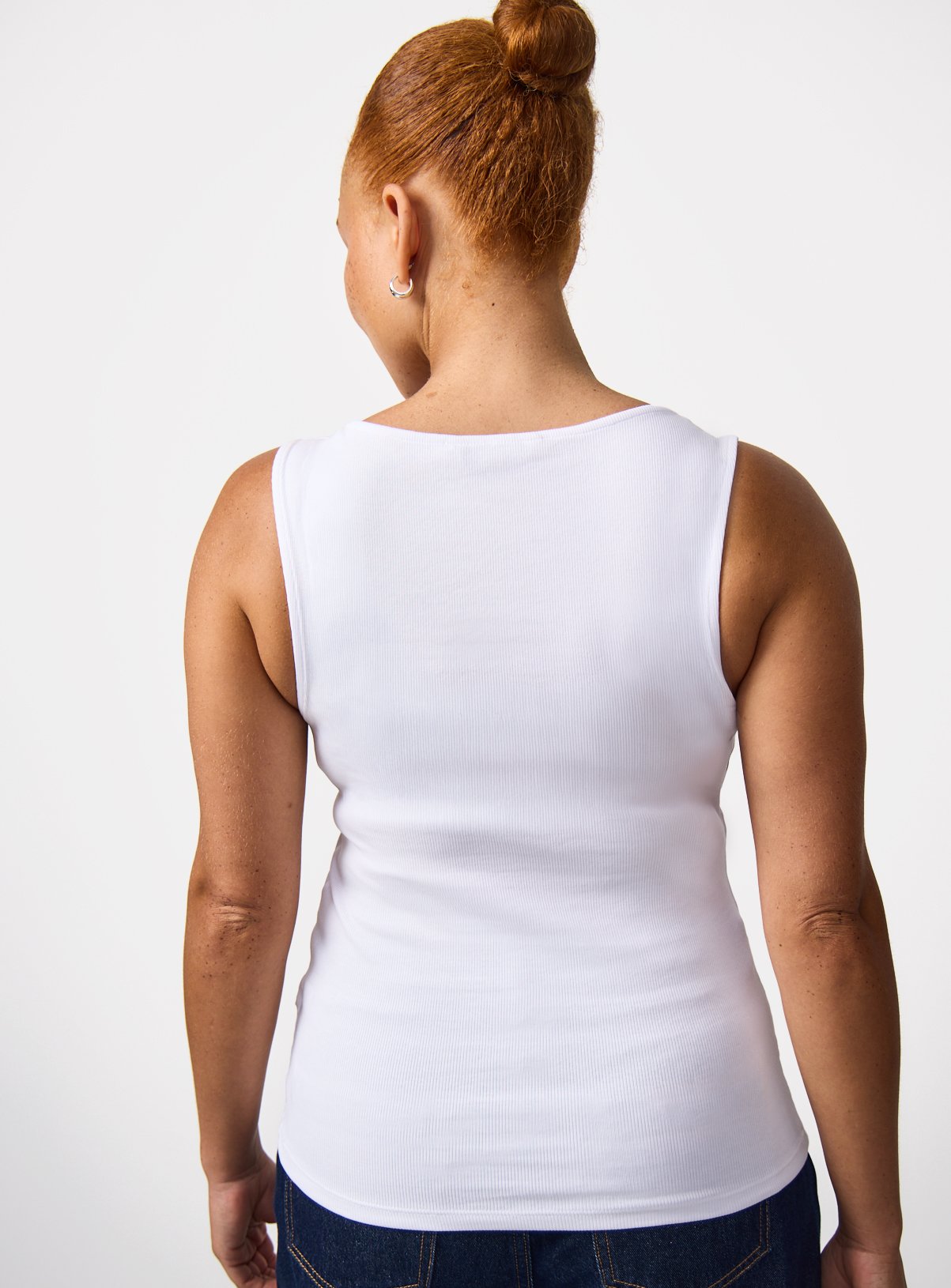 White Ribbed Boat Neck Vest 26 - Image 4 thumbnail