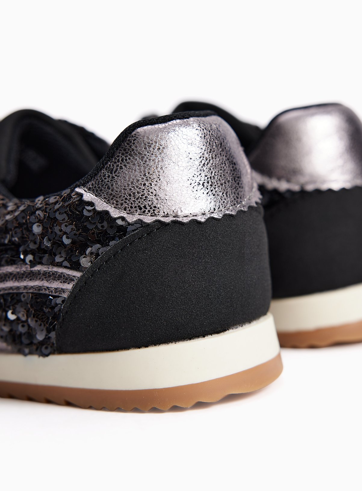 Black Retro-Style Sequin Trainers 7 - Image 4 thumbnail