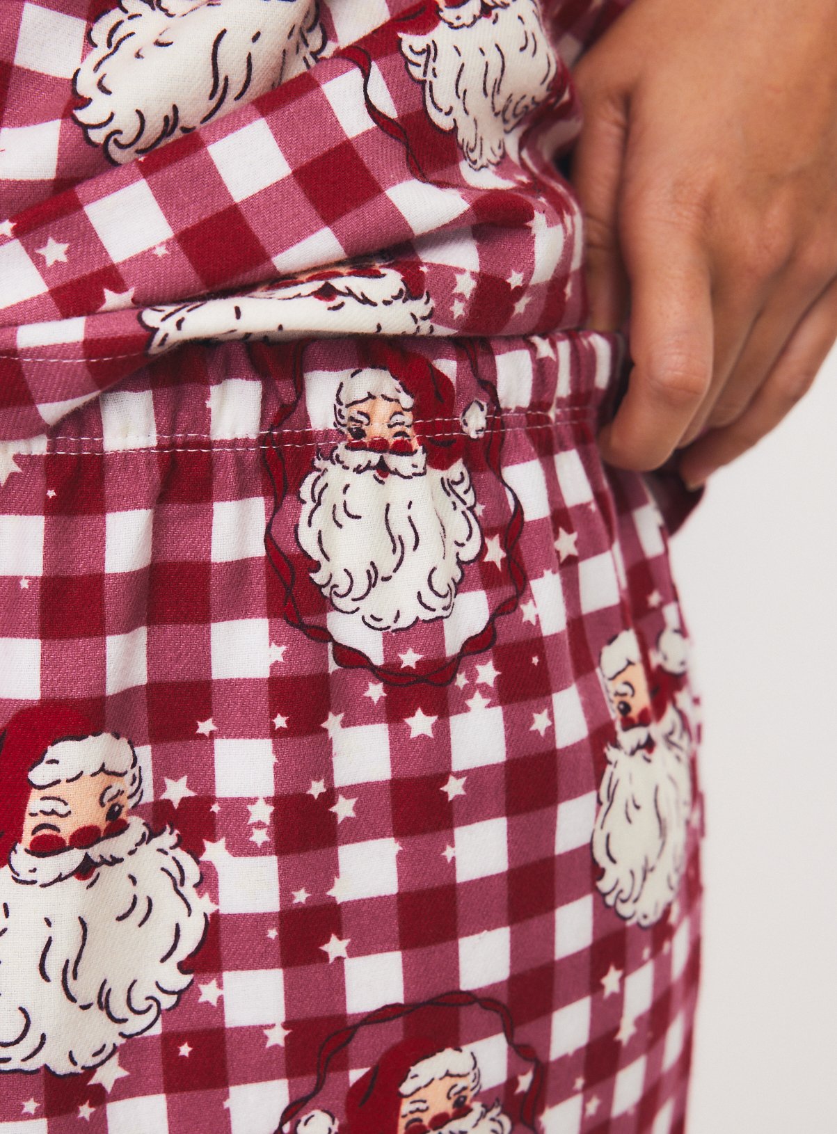 Family Matching Women's Christmas Santa Heads Check Traditional Pyjamas 20-22 - Image 3 thumbnail
