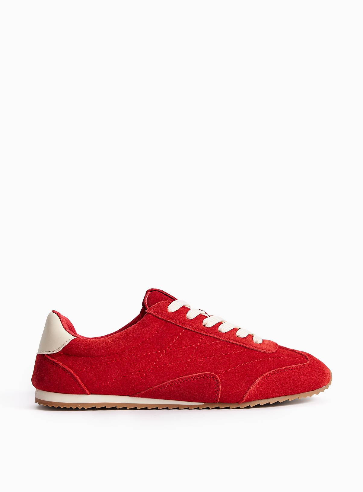 Red Suede Leather Low Profile Trainers 6 - Image 1