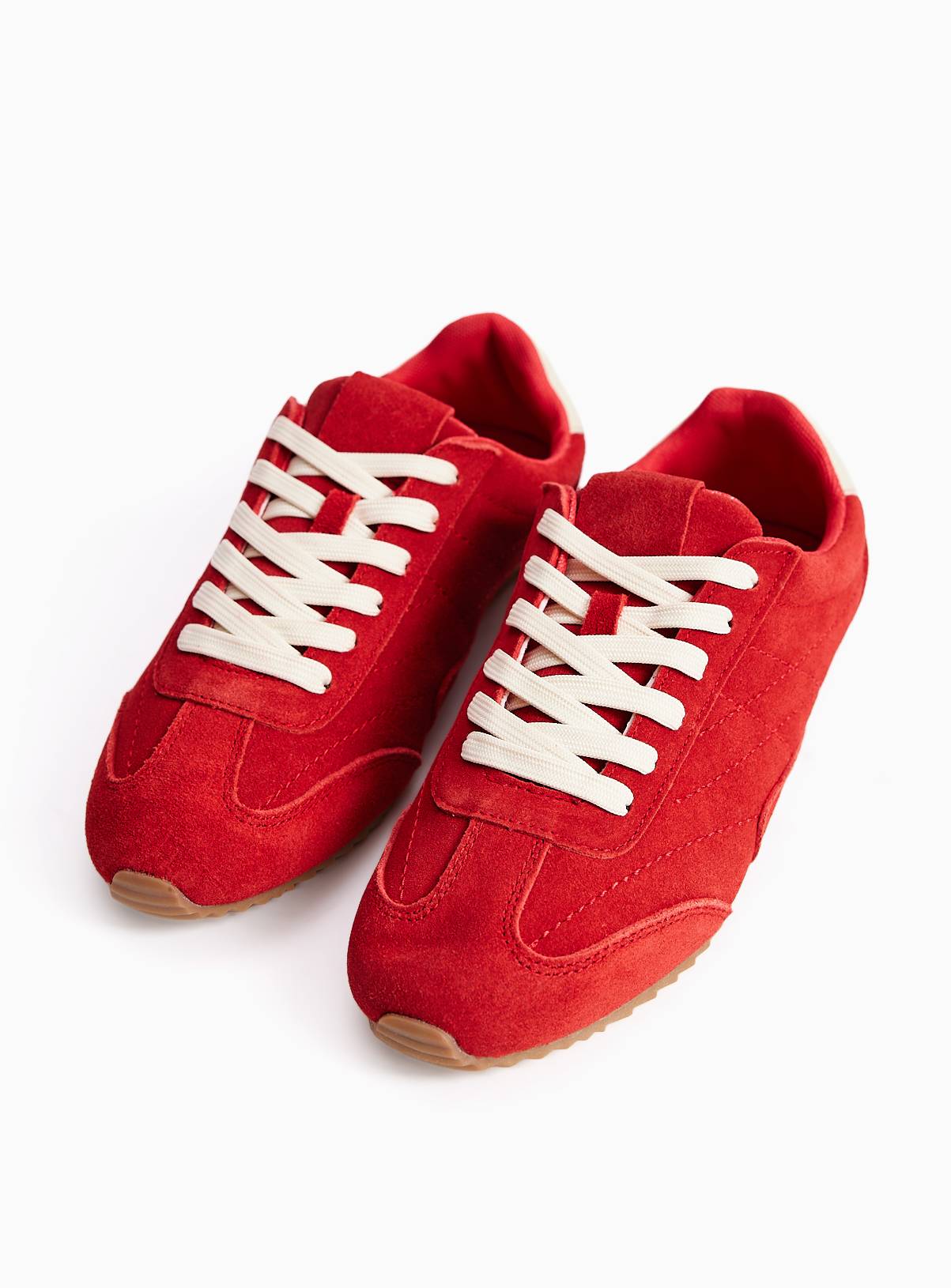 Red Suede Leather Low Profile Trainers 6 - Image 2
