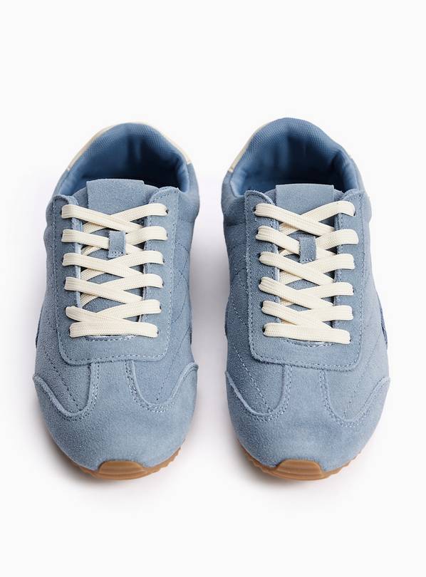 Blue Suede Leather Low Profile Trainers 3
