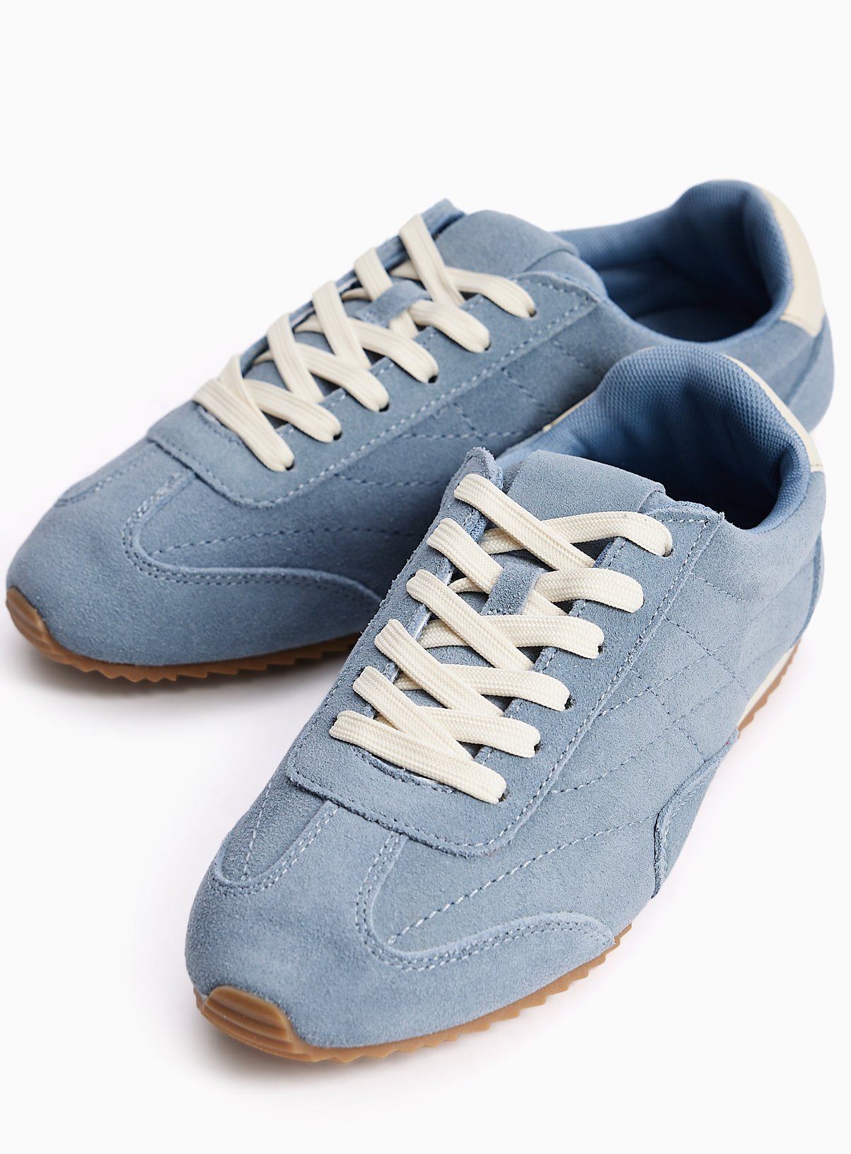 Blue Suede Leather Low Profile Trainers 3 - Image 3 thumbnail