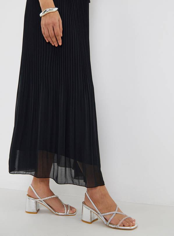 SIMPLY BE Strappy Low Block Heels Wide Fit 6