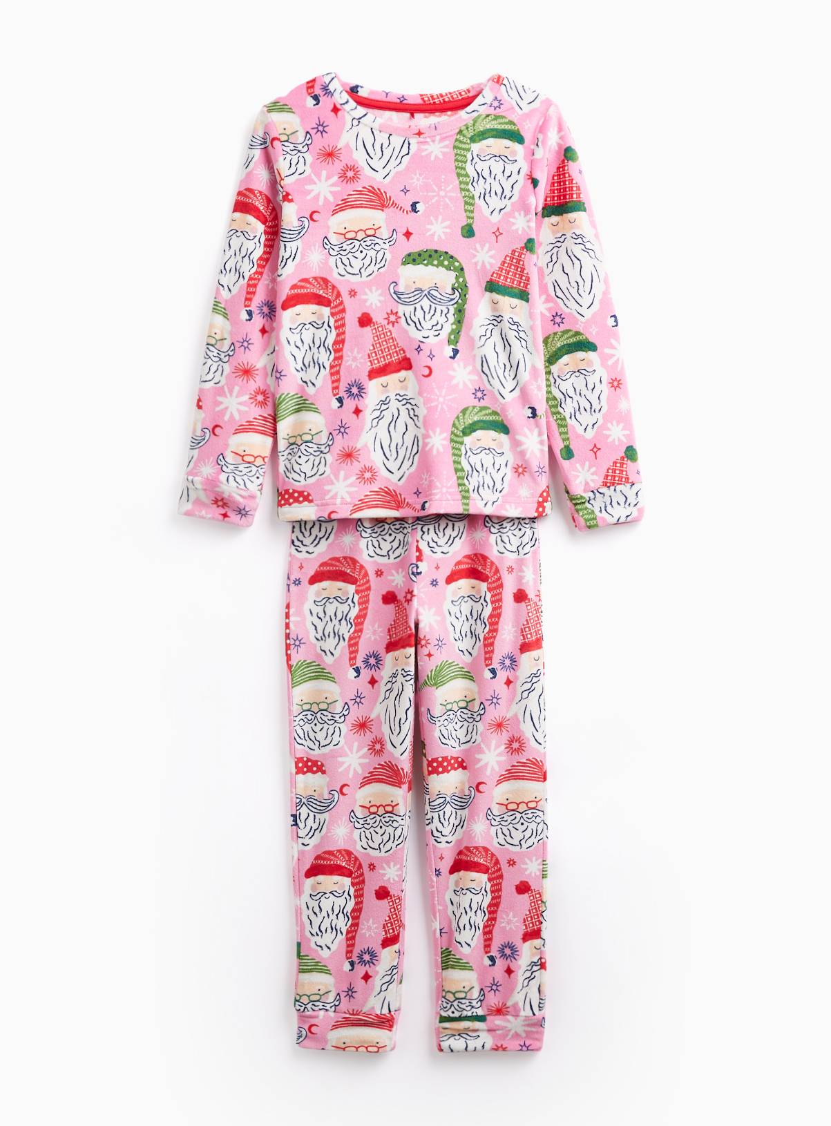 Family Matching Christmas Santa Heads Pyjamas 8-9 years - Image 1