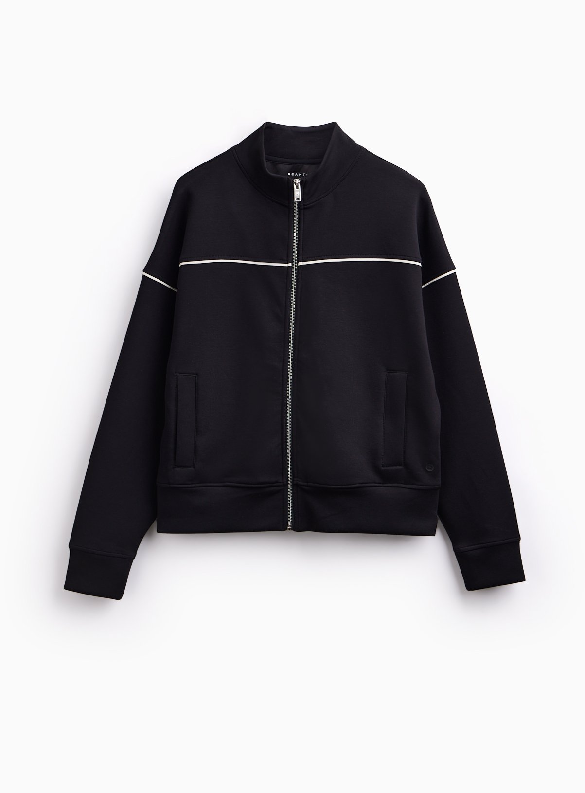 REAKTIV Black Piped Scuba Zip Through Jacket XS - Image 3 thumbnail