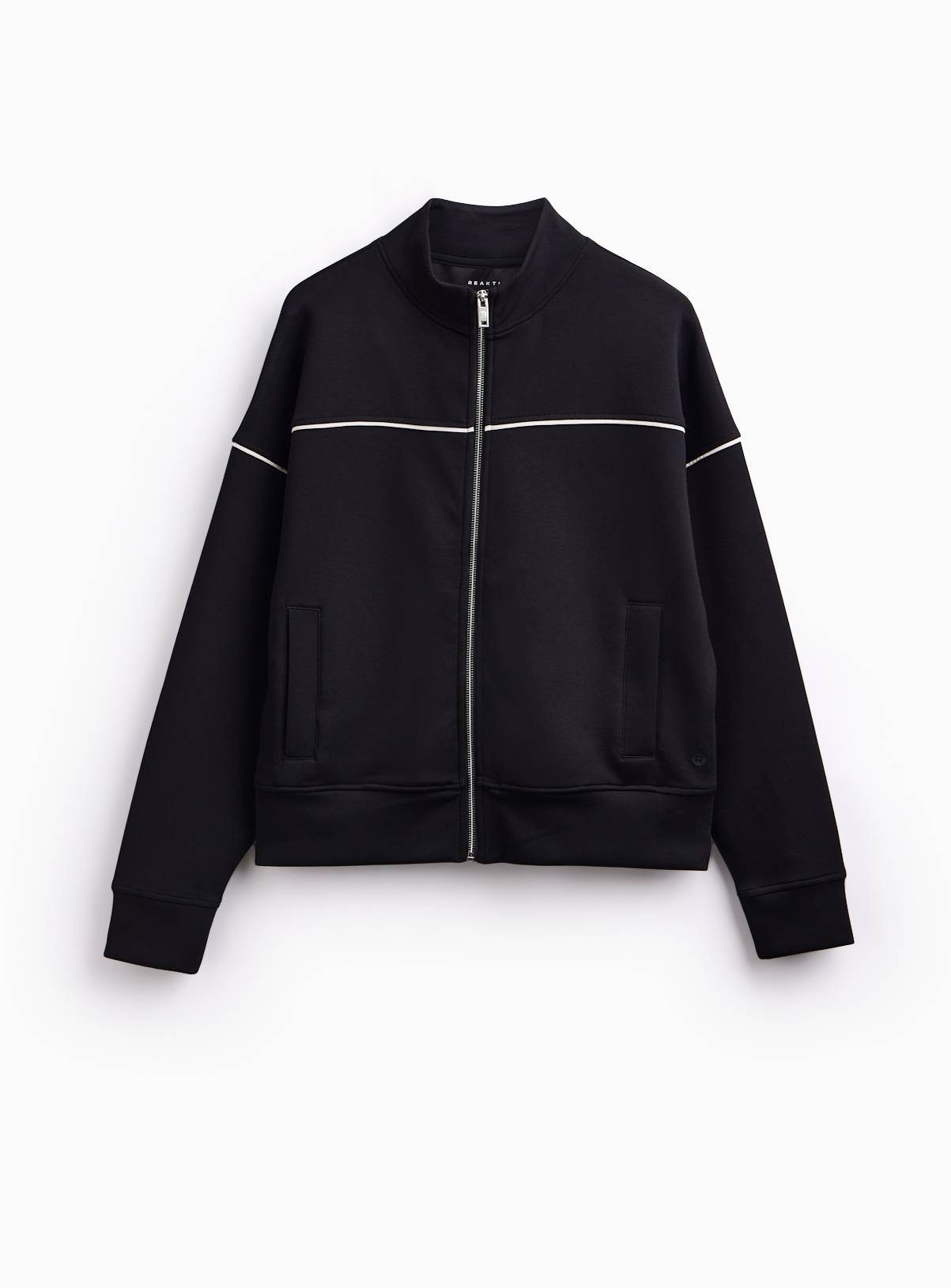 REAKTIV Black Piped Scuba Zip Through Jacket XS - Image 3
