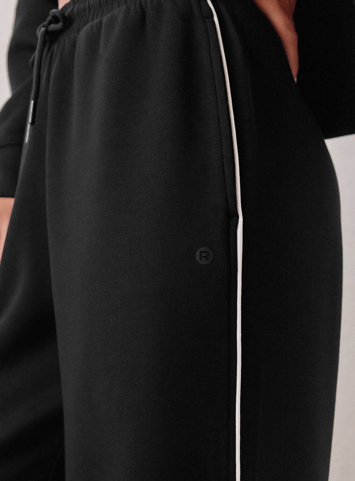 REAKTIV Black Piped Scuba Wide Leg Jogger L - Image 3