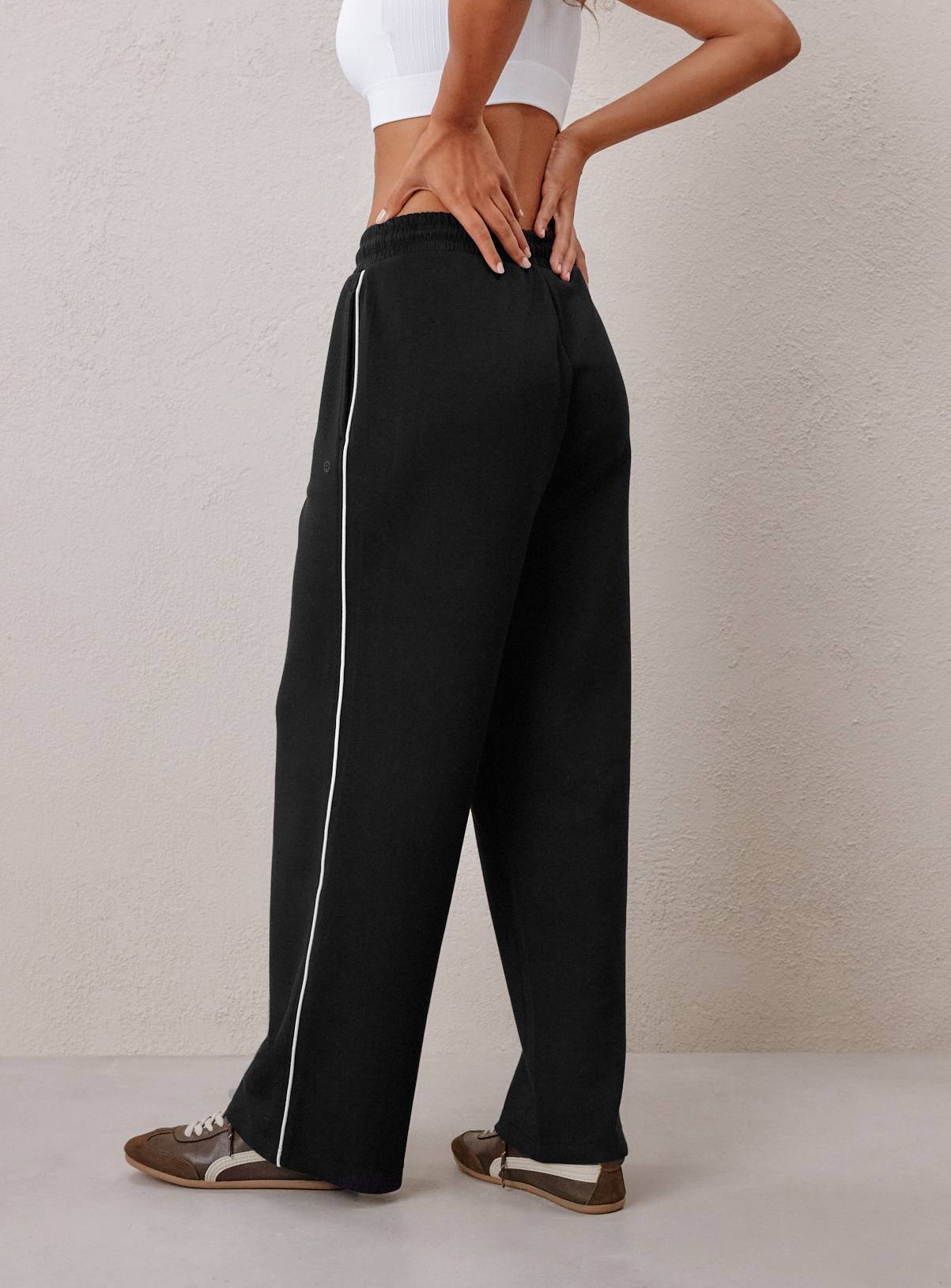 REAKTIV Black Piped Scuba Wide Leg Jogger L - Image 4