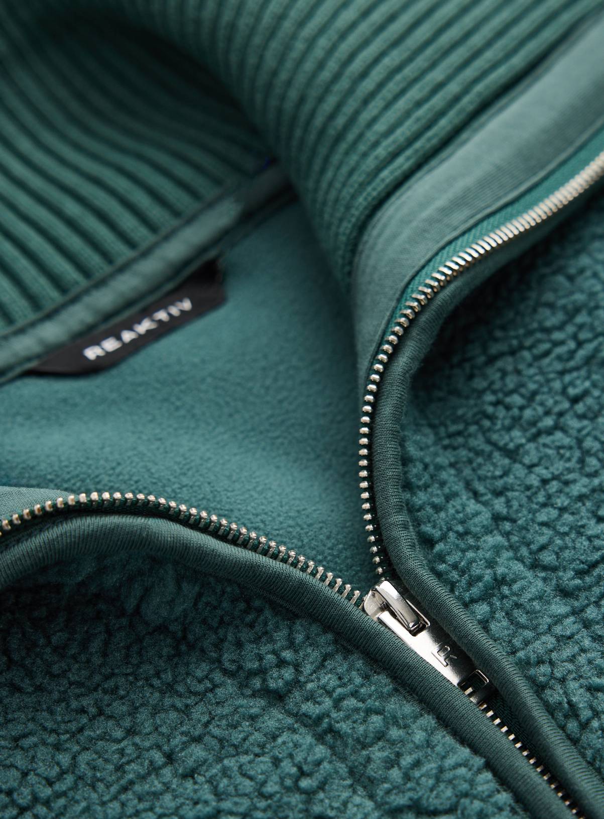 REAKTIV Green Borg Half Zip Sherpa Pullover Jacket L - Image 2