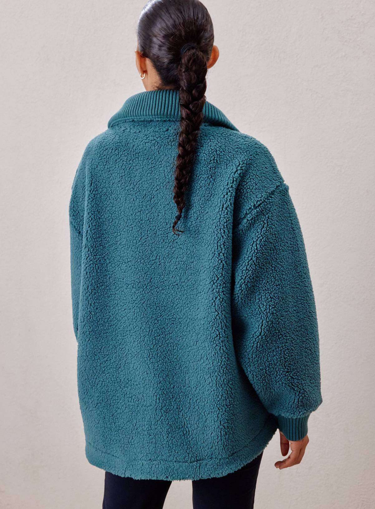 REAKTIV Green Borg Half Zip Sherpa Pullover Jacket XXL - Image 4