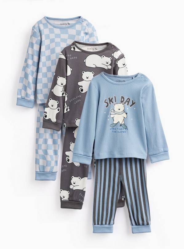 Polar Bear Pyjama Sets 3-Pack 12-18 months