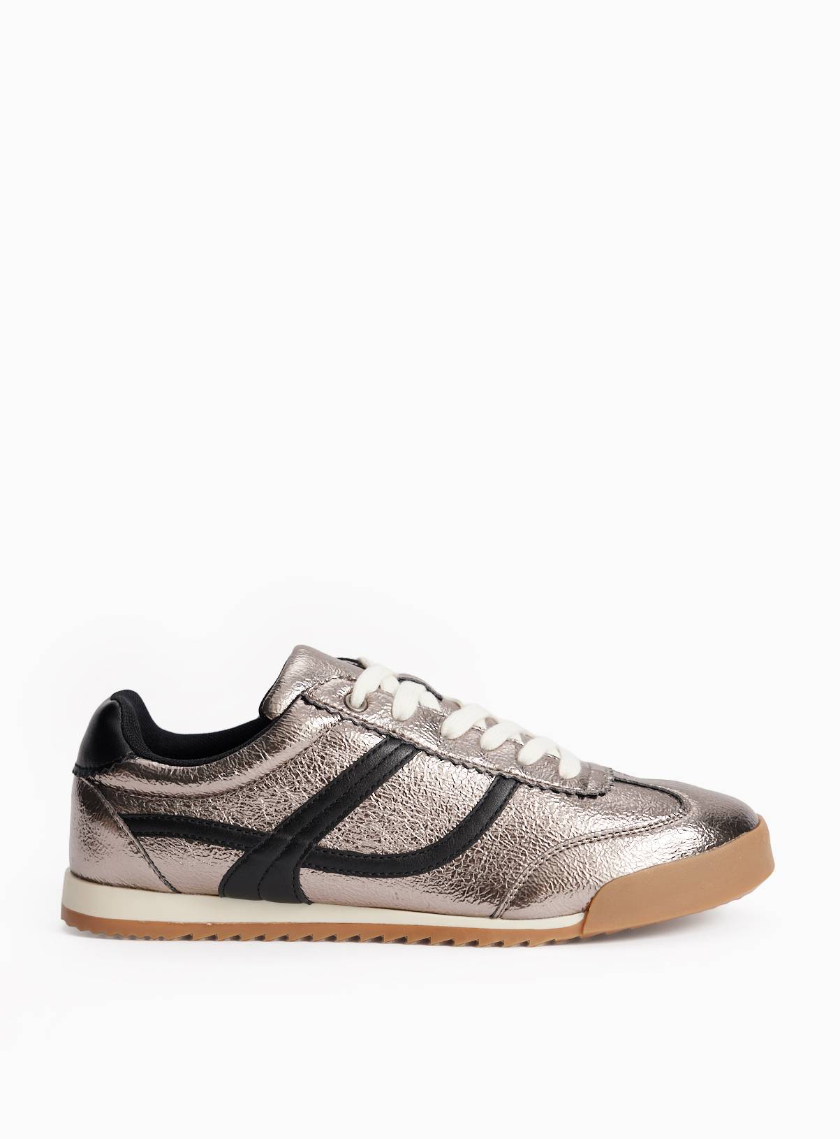 Metallic Pewter Retro Trainers 8 - Image 2