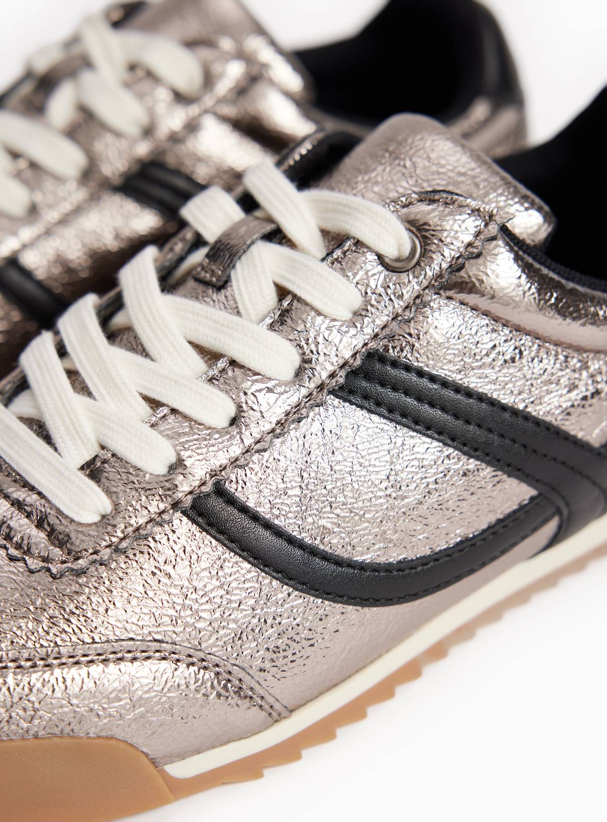 Metallic Pewter Retro Trainers 8 - Image 3