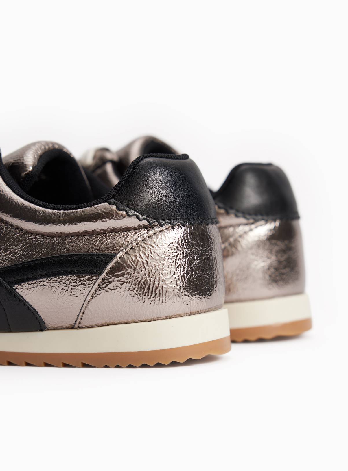 Metallic Pewter Retro Trainers 8 - Image 4