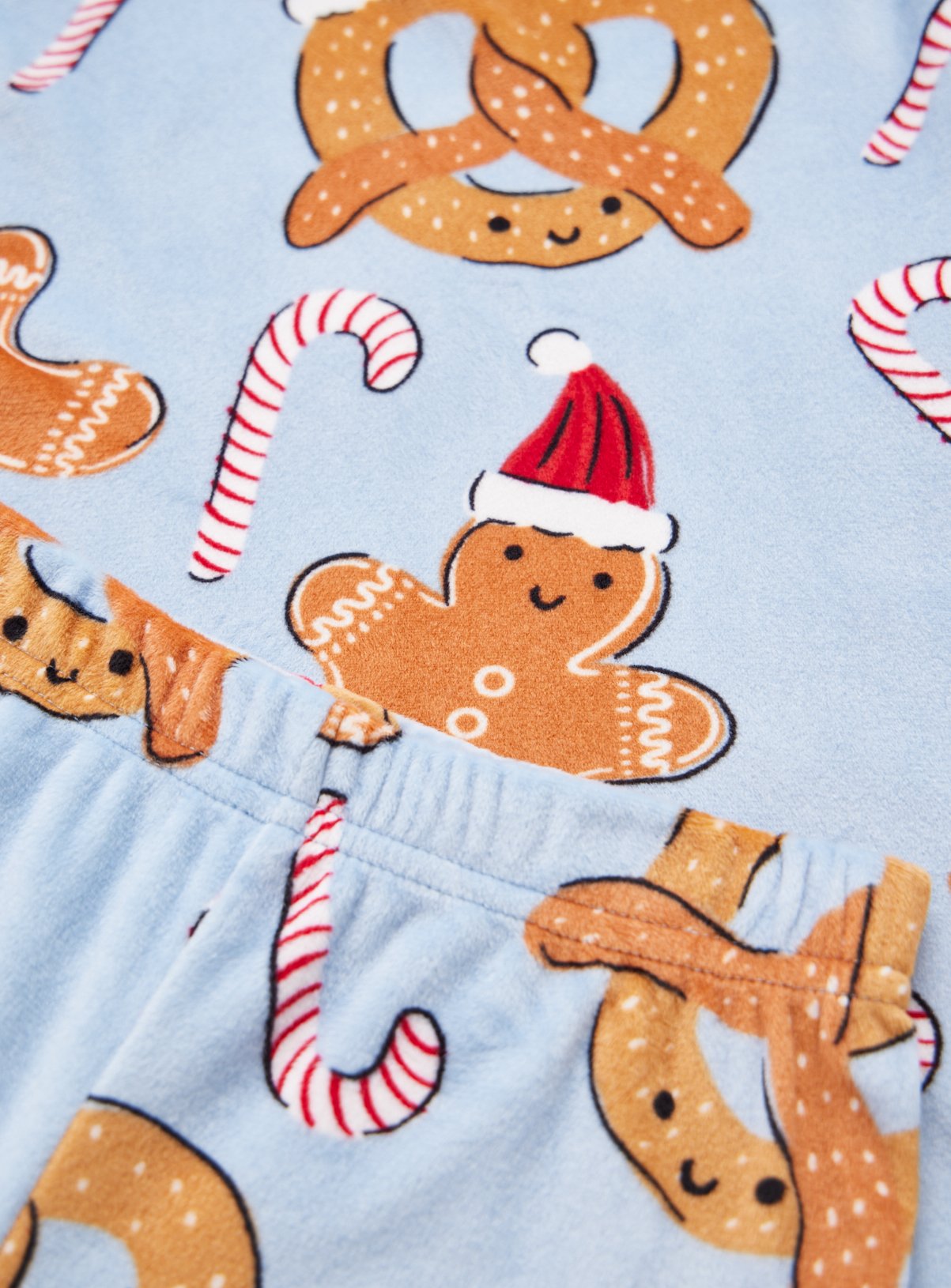 Family Matching Kids' Christmas Blue Pretzel Slinky Pyjama 6-7 years - Image 2 thumbnail