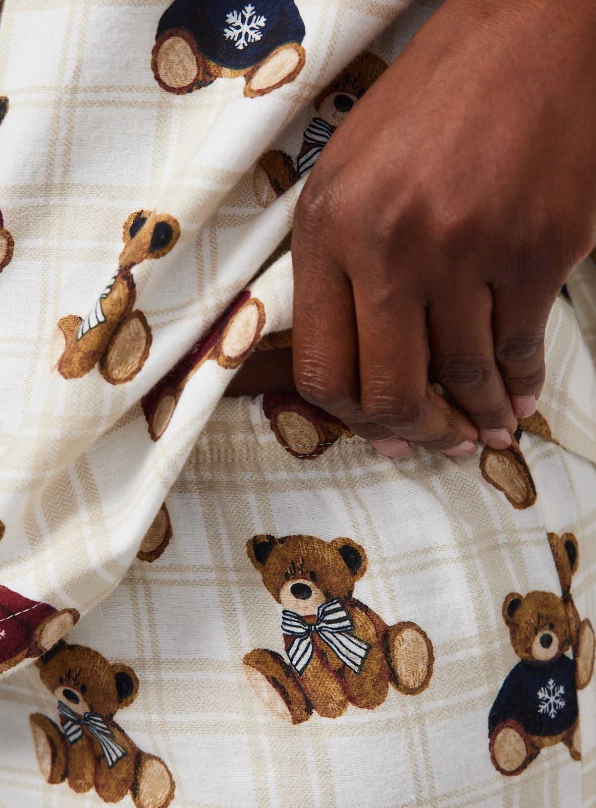 Family Matching Women's Christmas Bear Check Traditional Pyjamas 20-22 - Image 3 thumbnail