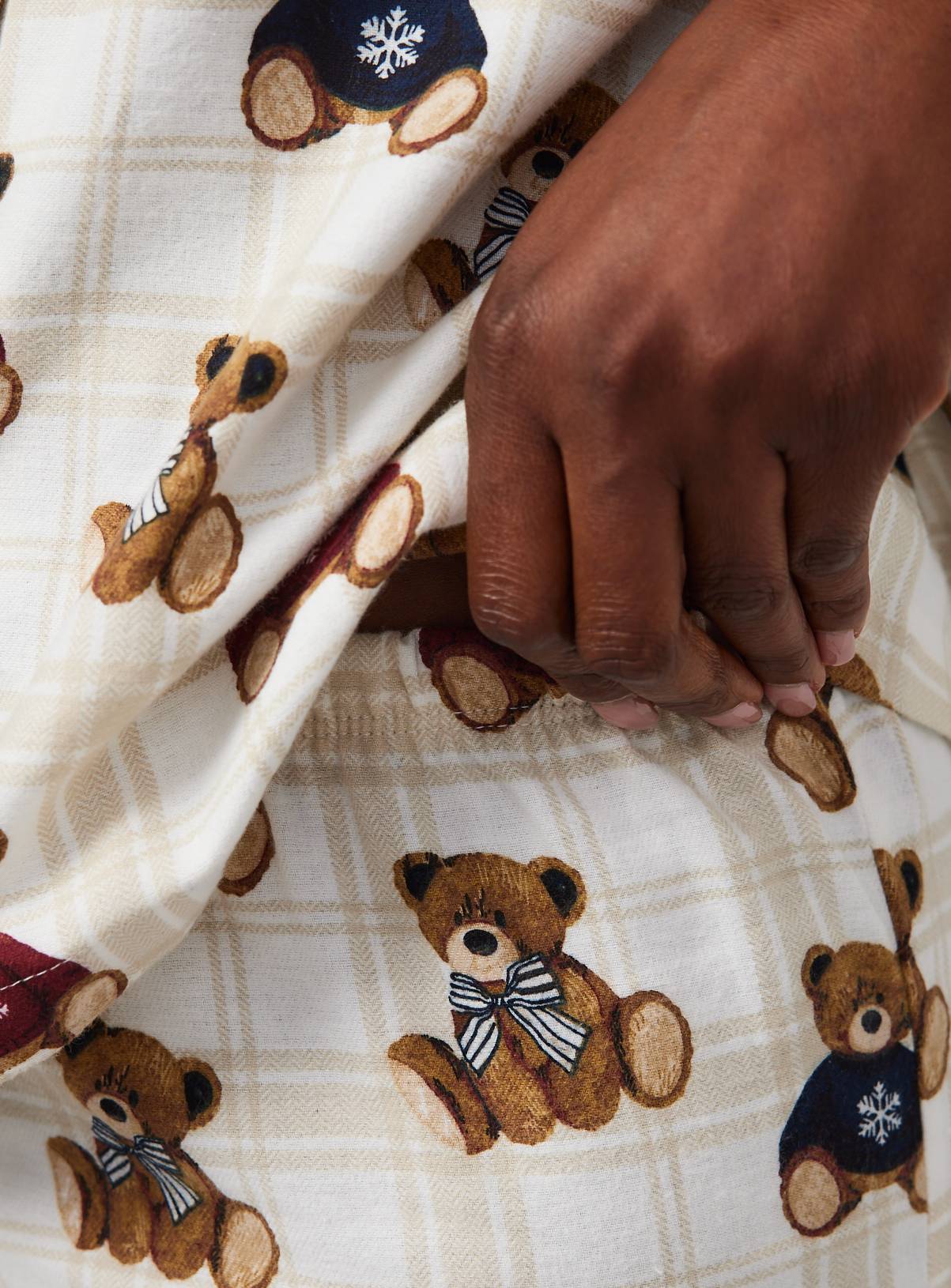 Family Matching Women's Christmas Bear Check Traditional Pyjamas 20-22 - Image 3