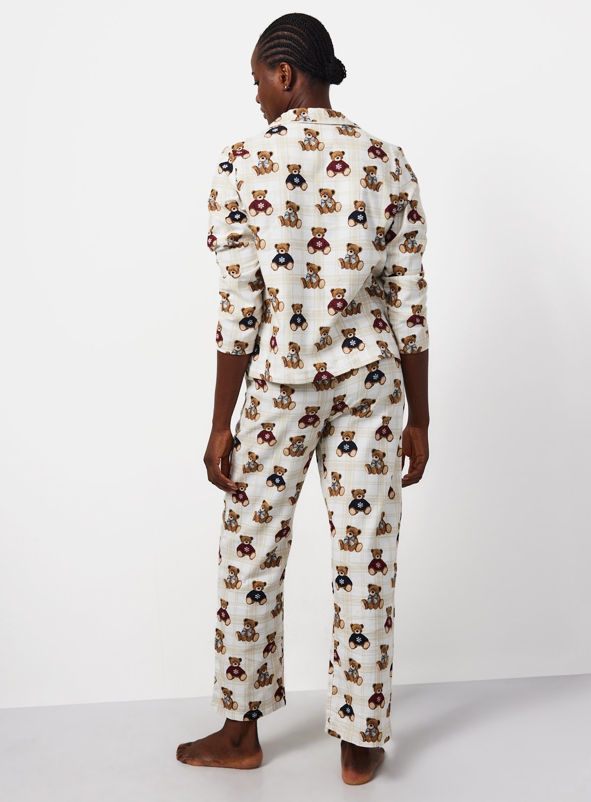 Family Matching Women's Christmas Bear Check Traditional Pyjamas 20-22 - Image 4 thumbnail