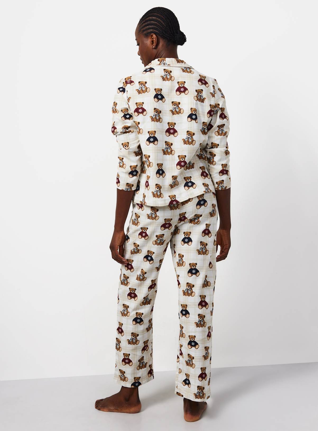 Family Matching Women's Christmas Bear Check Traditional Pyjamas 20-22 - Image 4