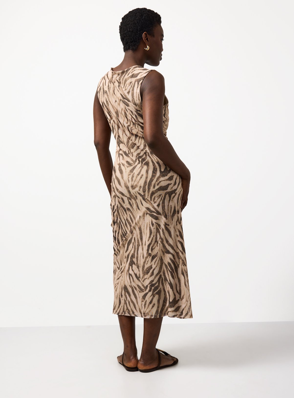 Zebra Print Midaxi Jersey Column Dress 12 - Image 4 thumbnail