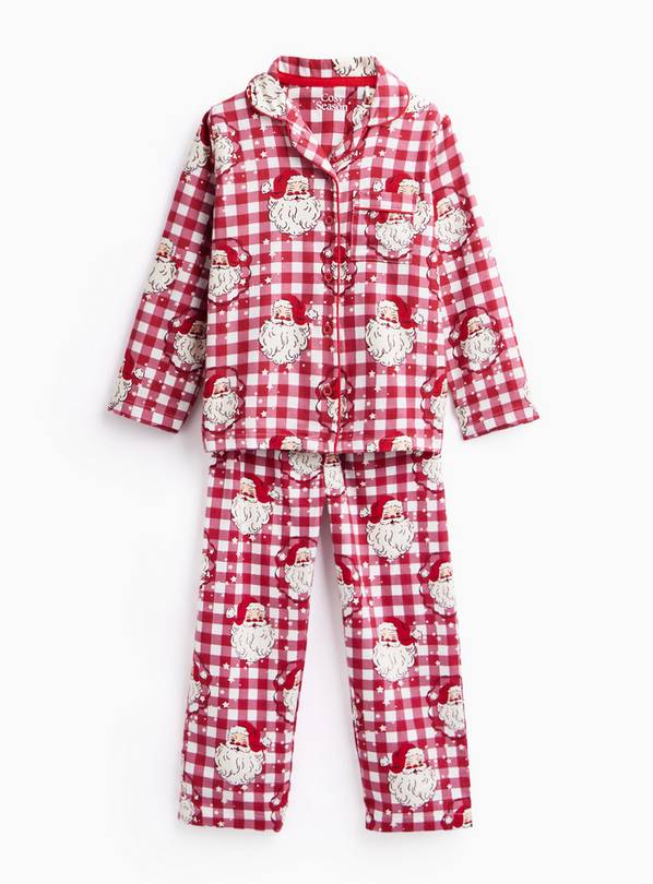 Family Matching Kids' Red Check Santa Claus Pyjama Set 5-6 years