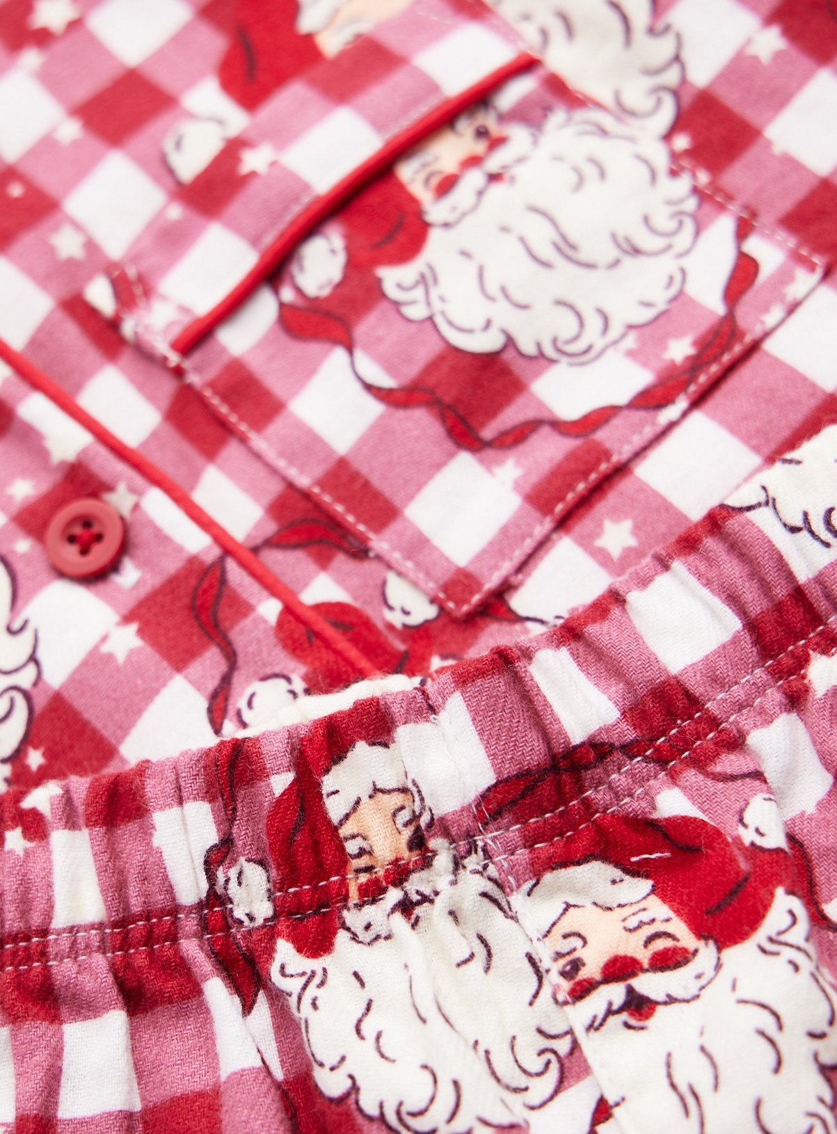 Family Matching Kids' Red Check Santa Claus Pyjama Set 2-3 years - Image 2 thumbnail