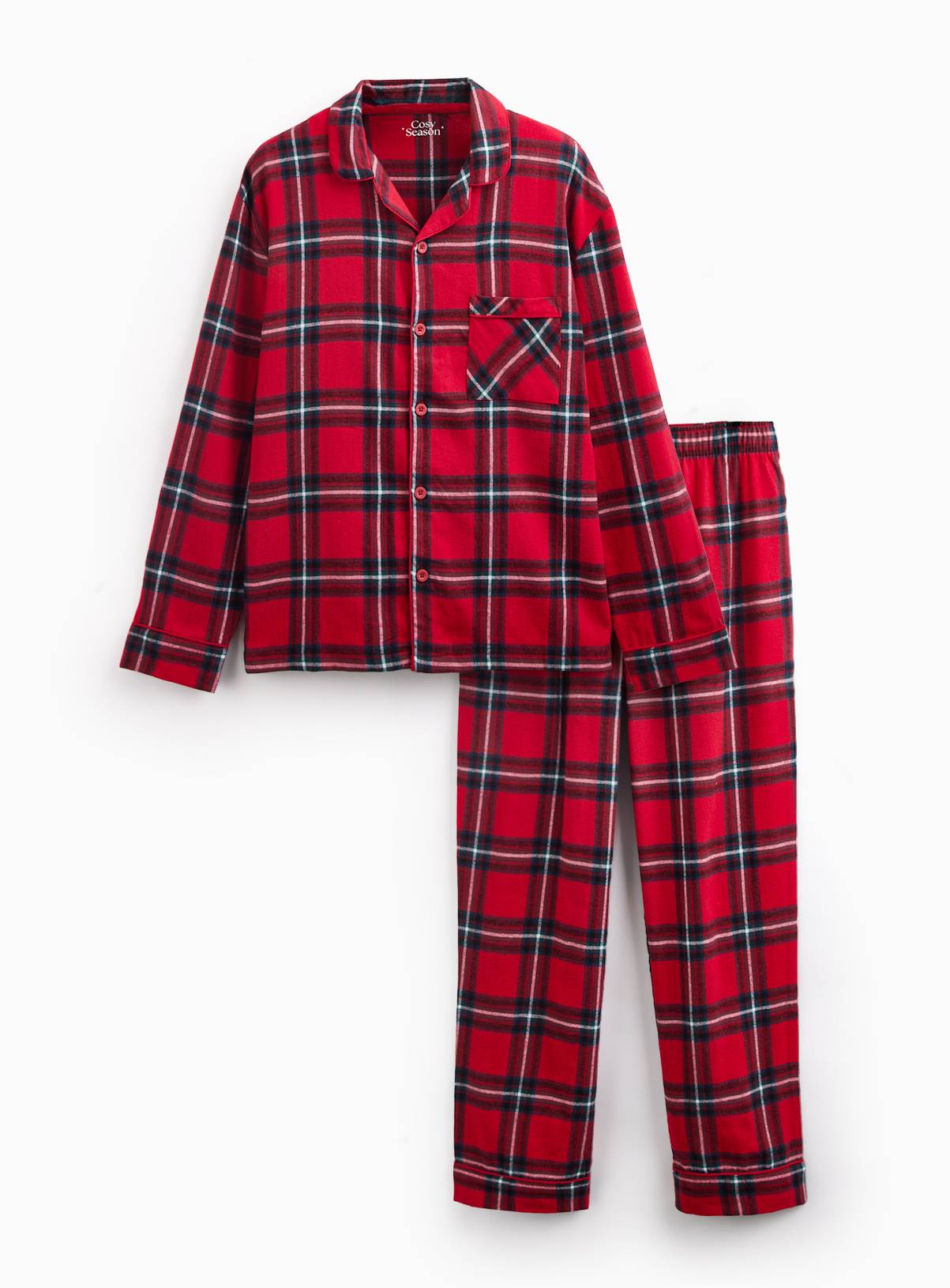 Family Matching Red Check Traditional Pyjama Set XL - Image 1