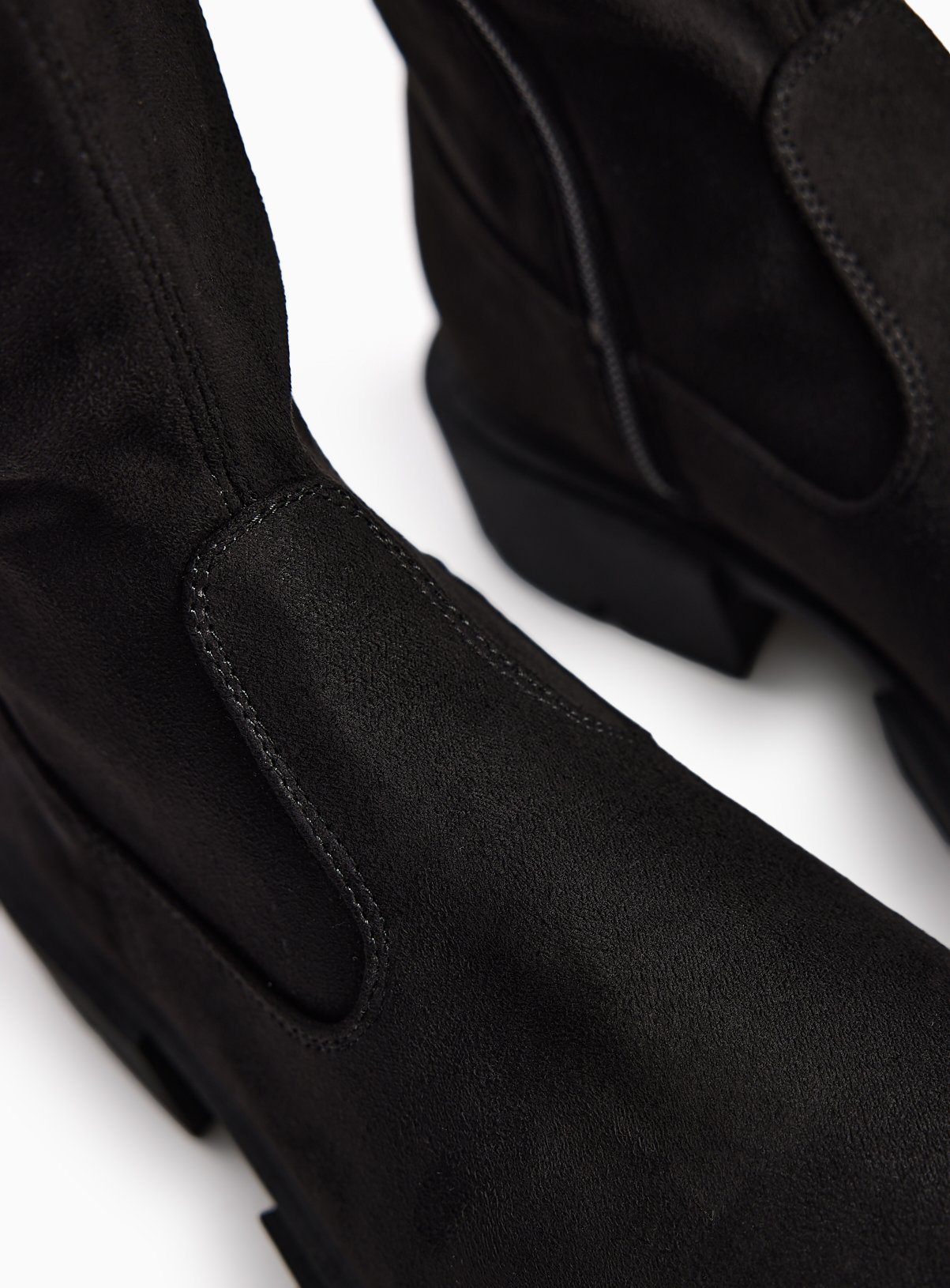 Black Faux Suede Knee High Boots 7 - Image 3 thumbnail