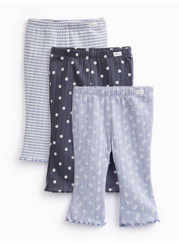 Mono Pointelle Flared Leggings 3-Pack 9-12 months