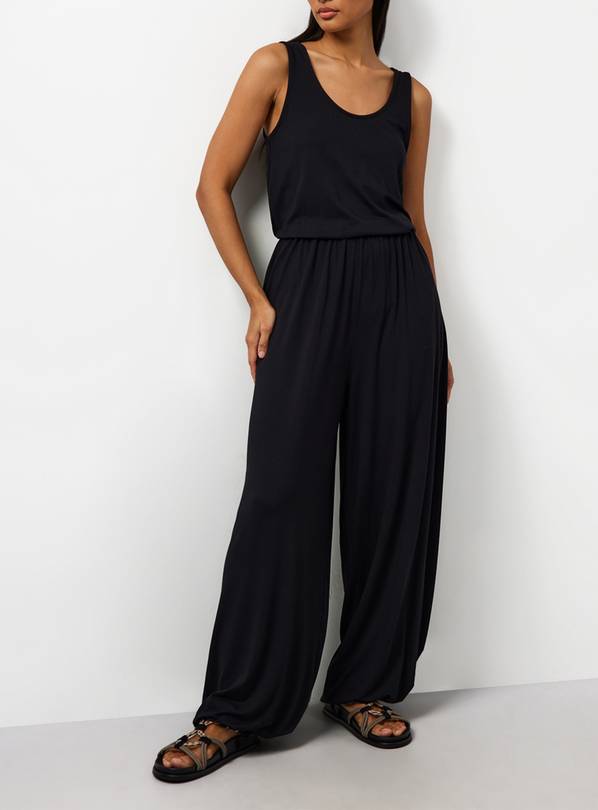 Black Jersey Balloon Leg Jumpsuit 14