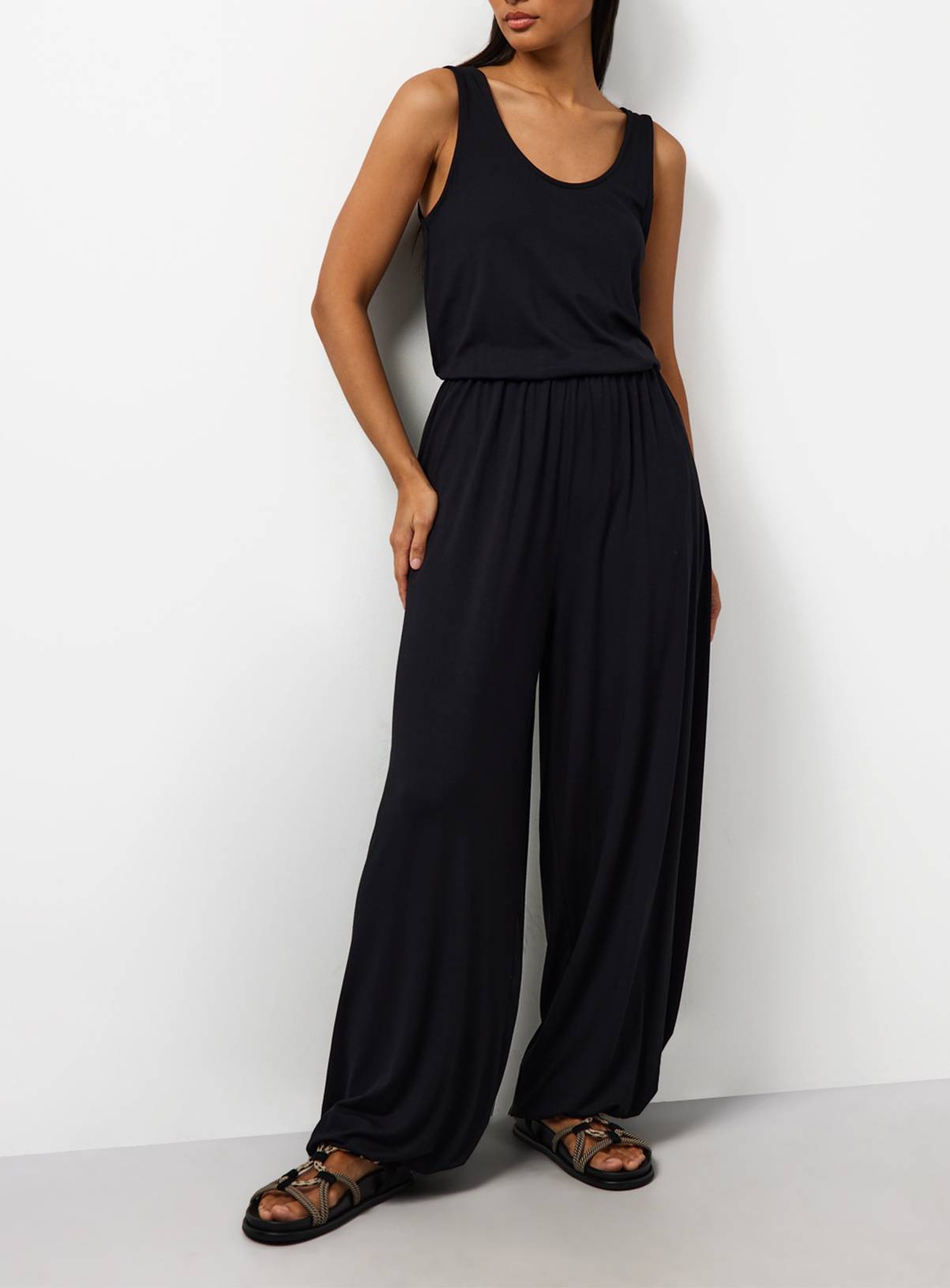 Black Jersey Balloon Leg Jumpsuit 18 - Image 1
