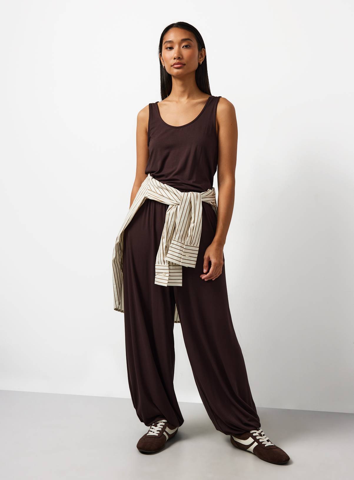 Brown Jersey Balloon Leg Jumpsuit 8 - Image 2