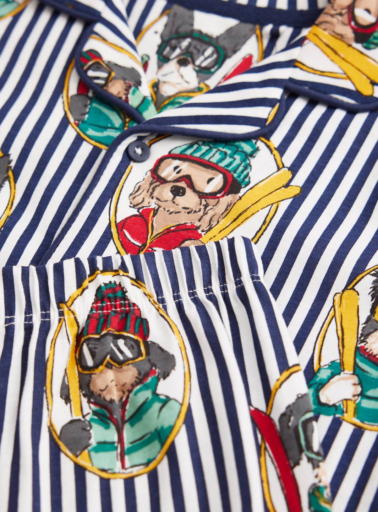 Family Matching Christmas Striped Dog Print Pyjama Set 11-12 years - Image 2