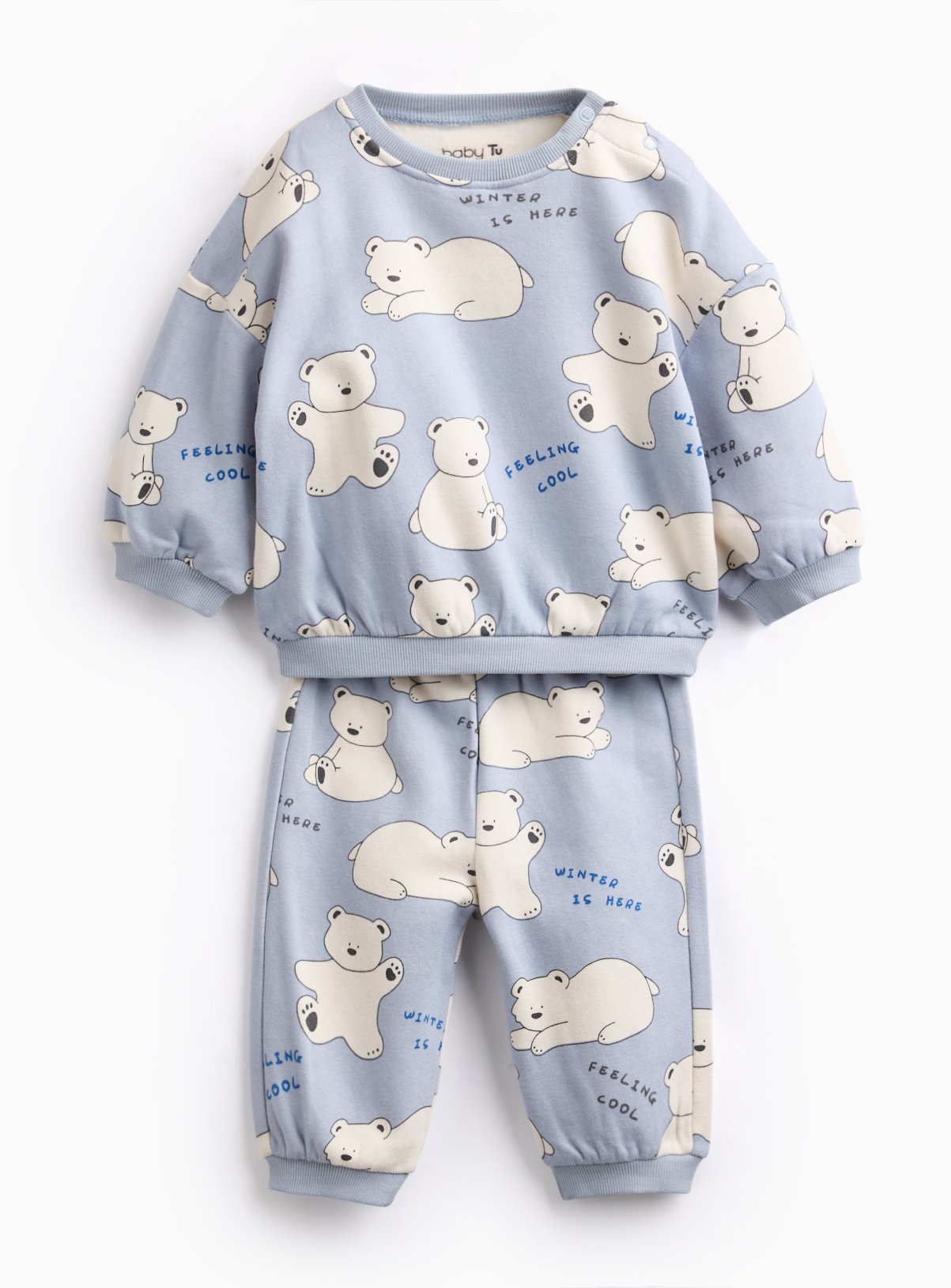 Blue Polar Bear Sweat Set 3-6 months - Image 1 thumbnail