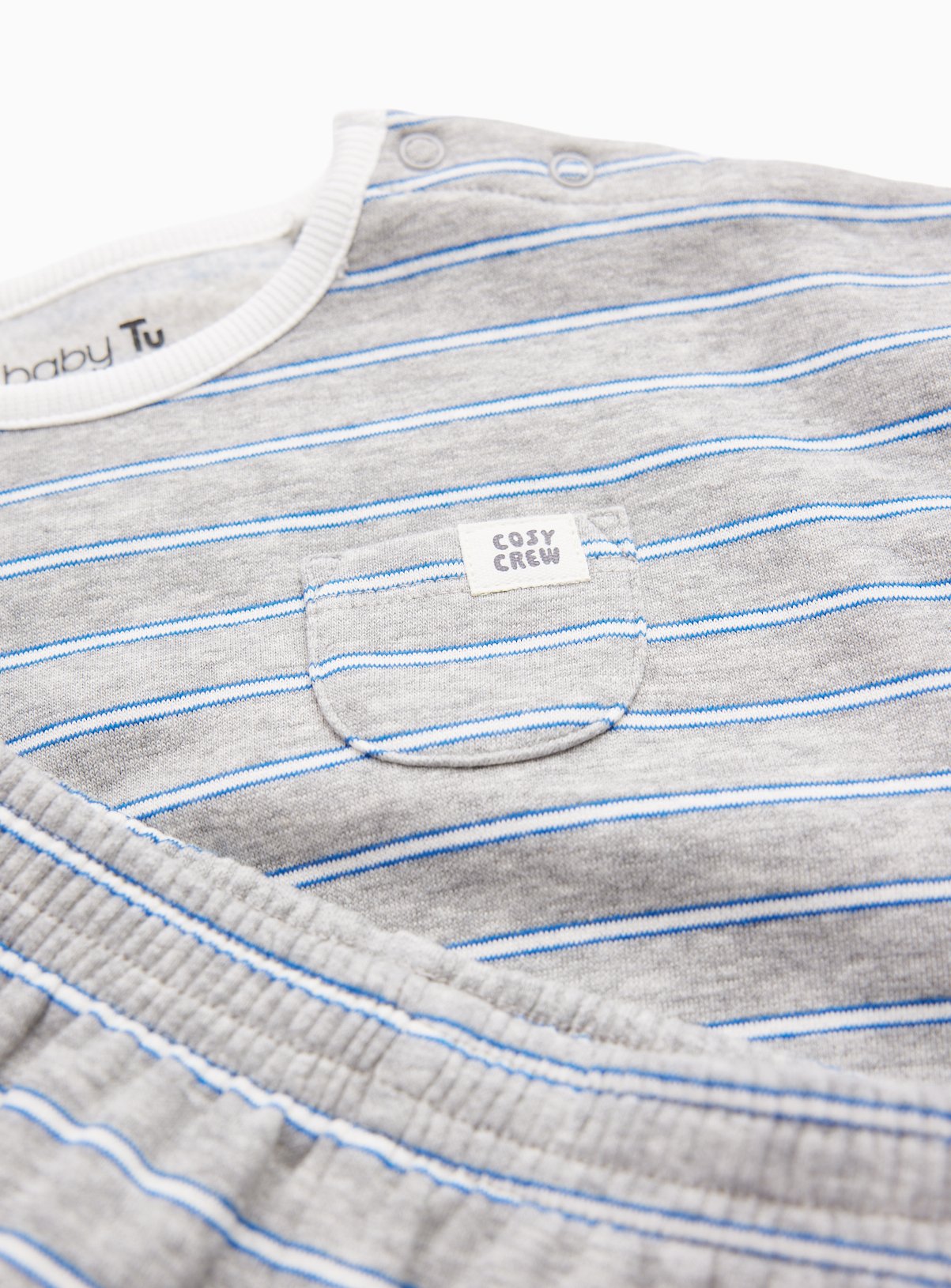 Grey Stripe Top & Jogger Set 18-24 months - Image 2 thumbnail