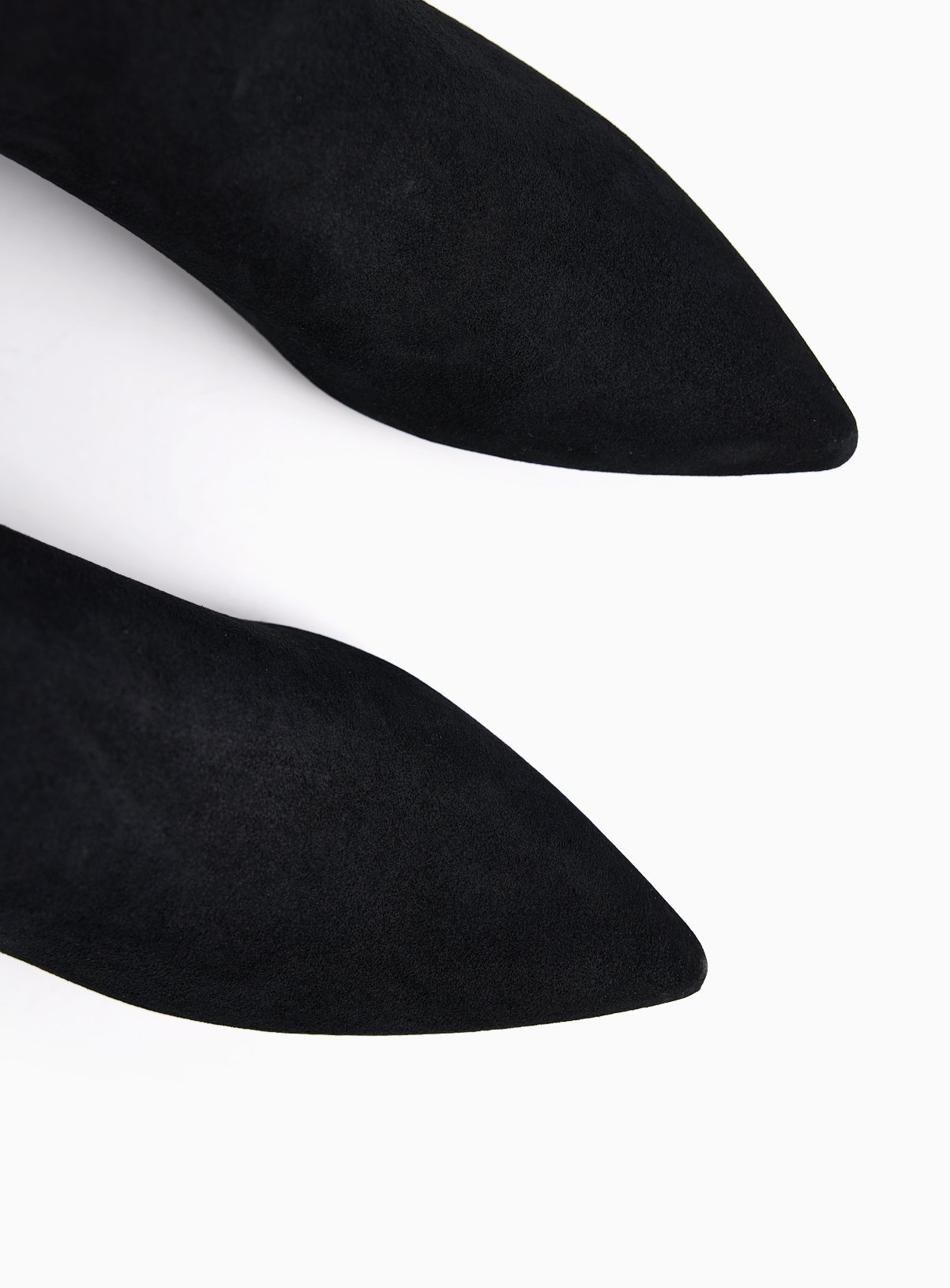 Black Faux Suede Cone Heel Long Boots 7 - Image 3 thumbnail