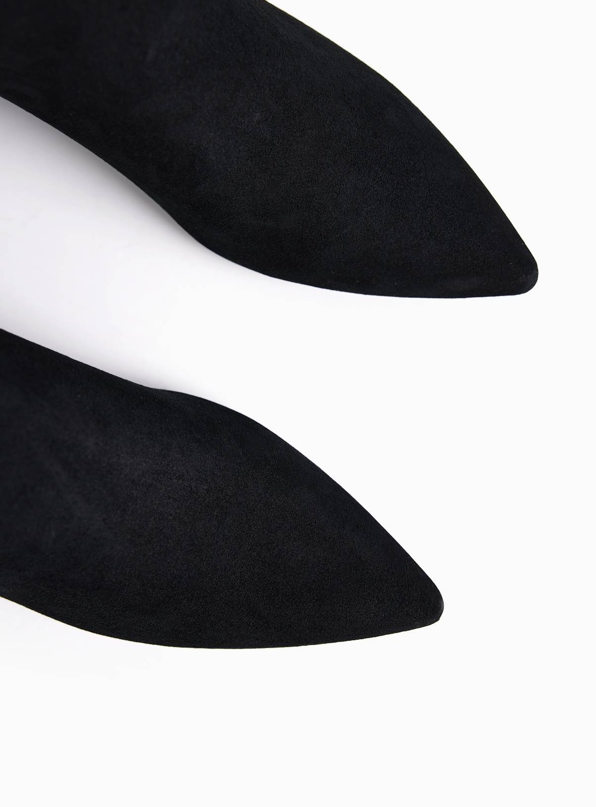 Black Faux Suede Cone Heel Long Boots 7 - Image 3