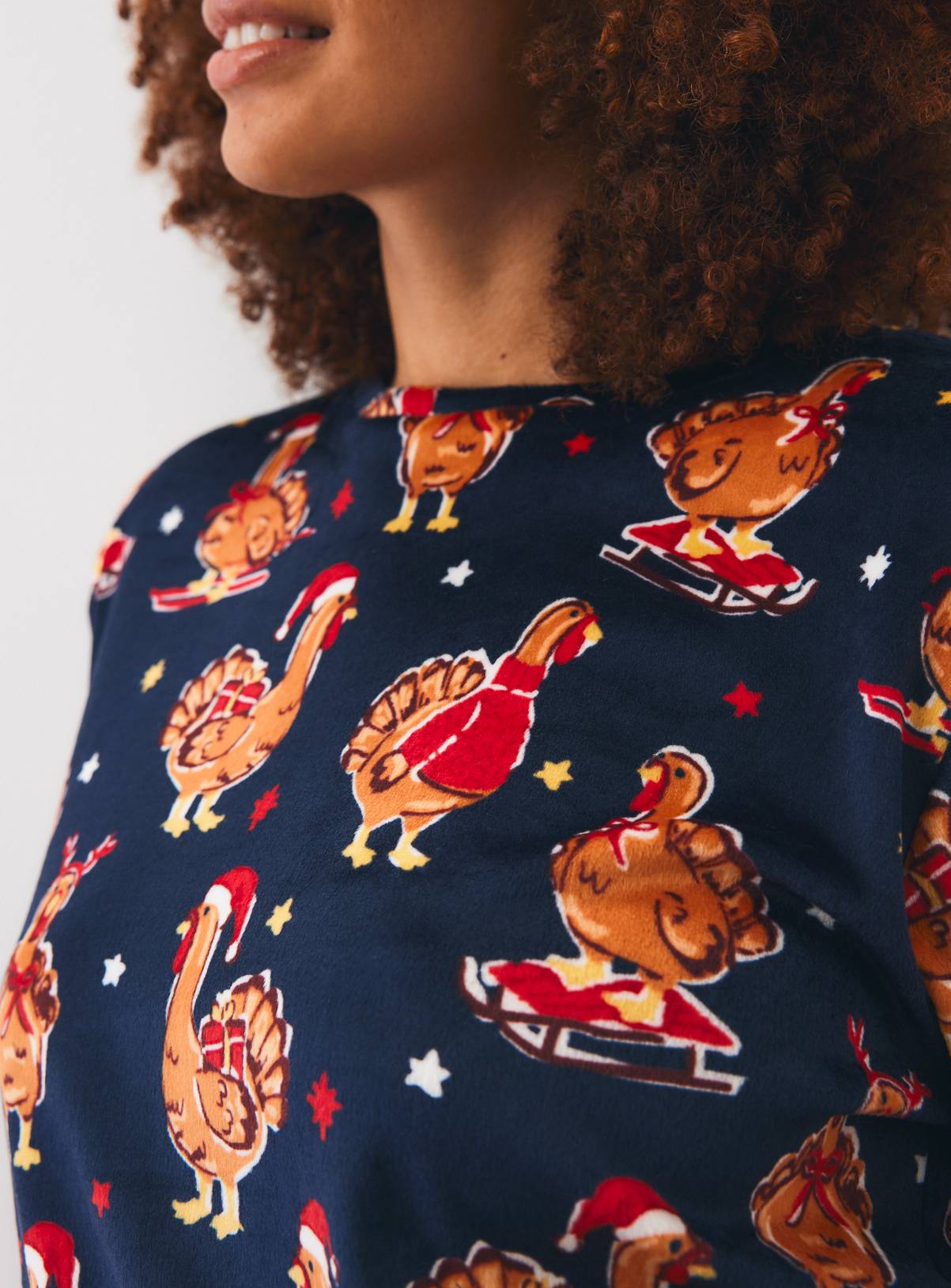 Family Matching Women's Christmas Turkey Print 2-Piece Pyjama Set 20-22 - Image 3