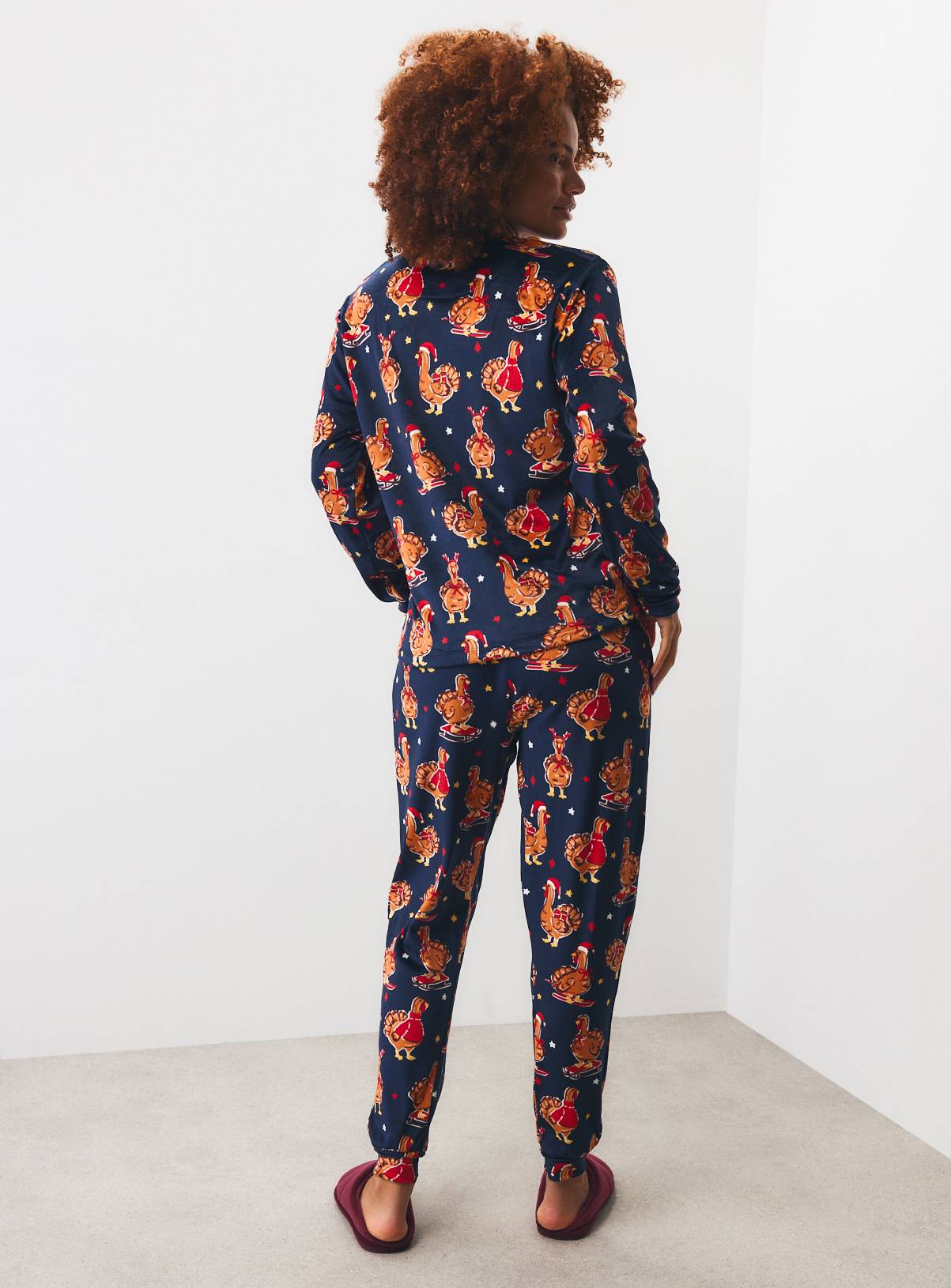 Family Matching Women's Christmas Turkey Print 2-Piece Pyjama Set 20-22 - Image 4
