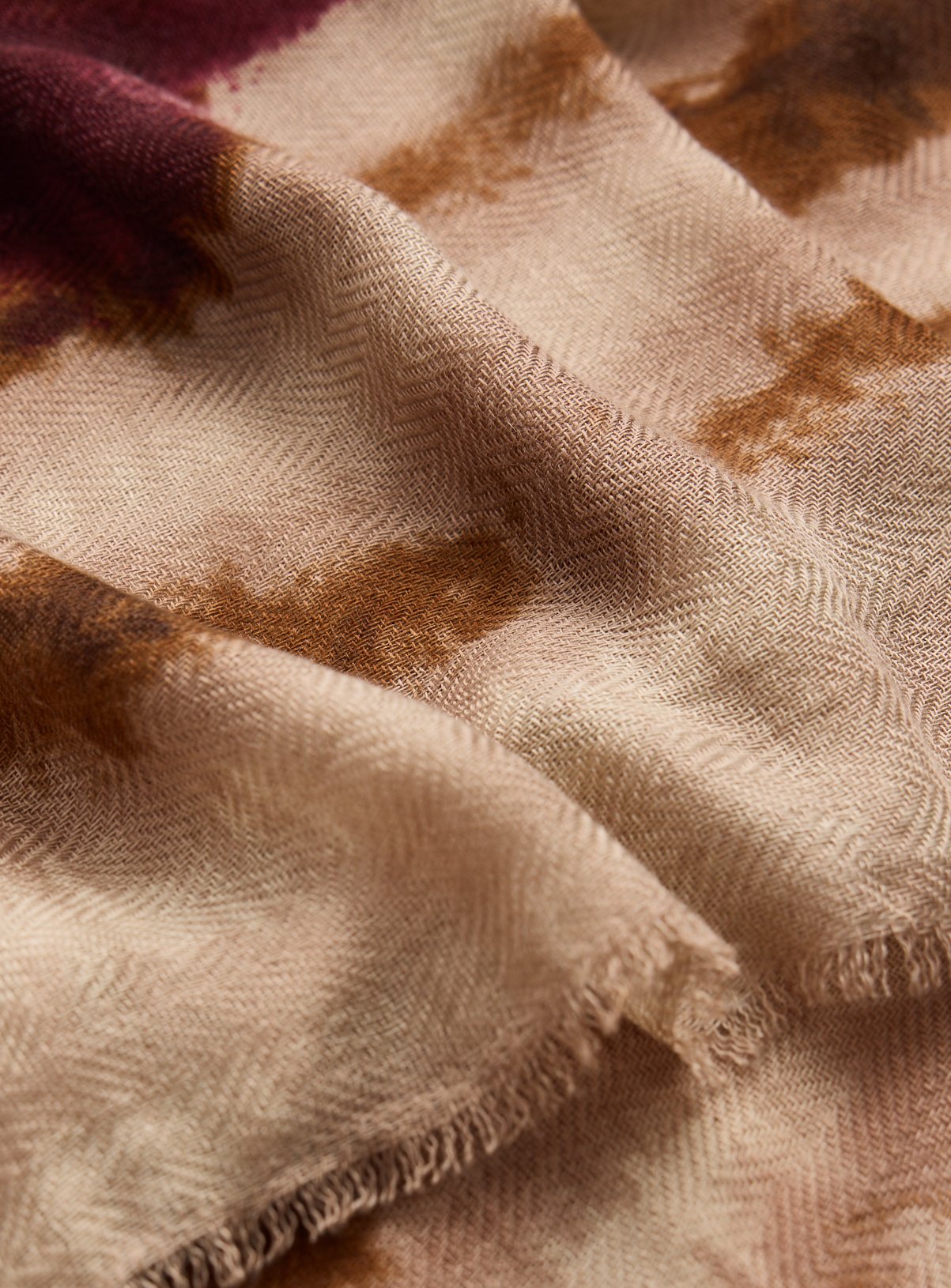 Neutral Lightweight Wool Blend Scarf One Size - Image 3 thumbnail