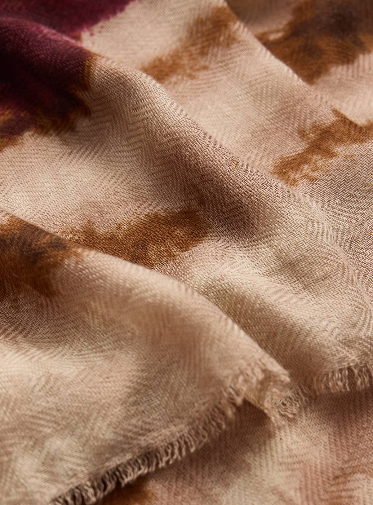 Neutral Lightweight Wool Blend Scarf One Size - Image 3