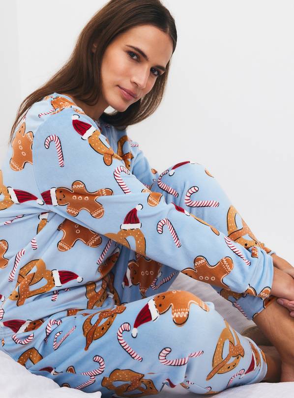 Blue Christmas Treats Slinky Fleece Pyjama Set 24-26
