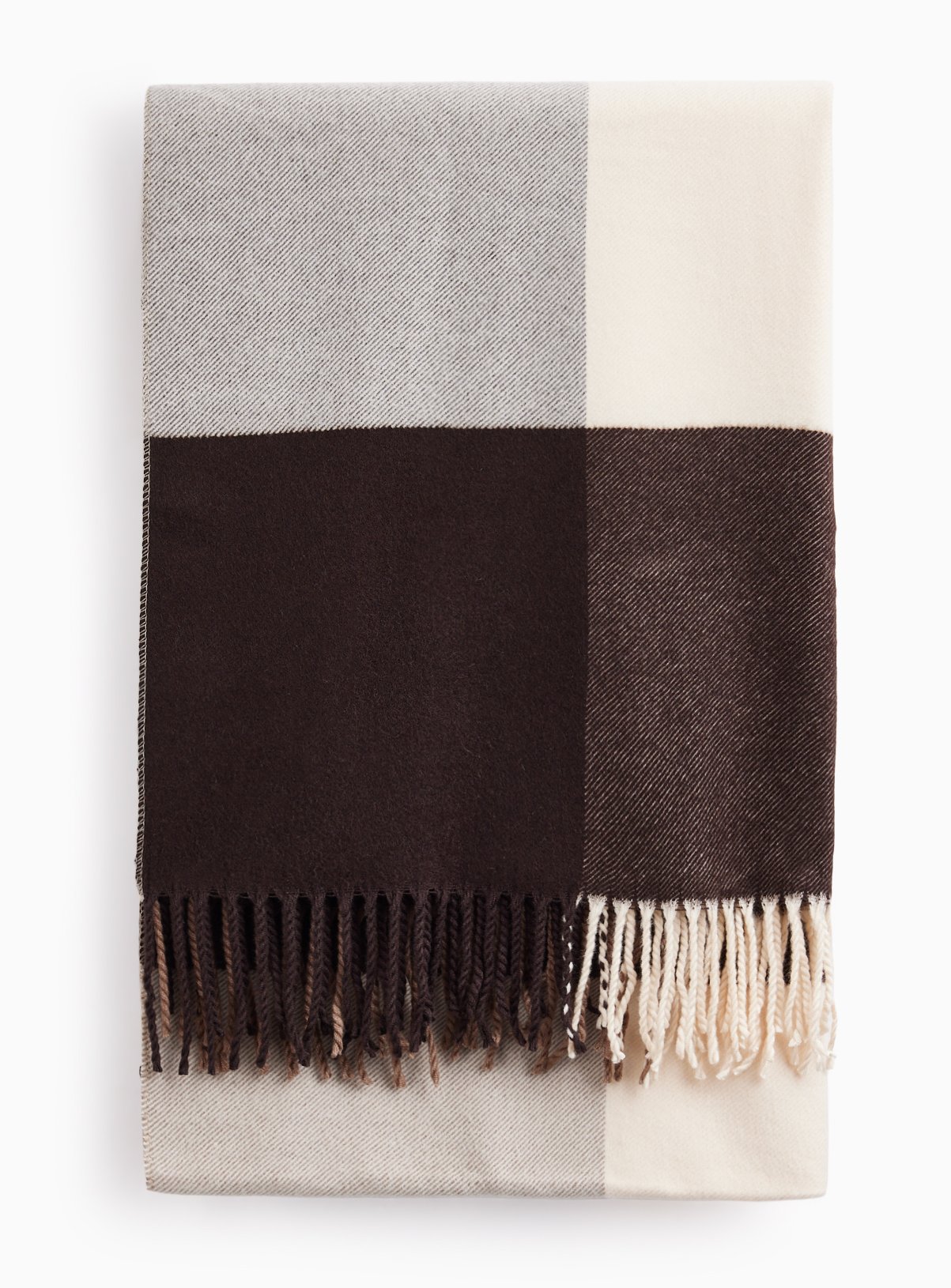 Brown Checked Scarf One Size - Image 2 thumbnail