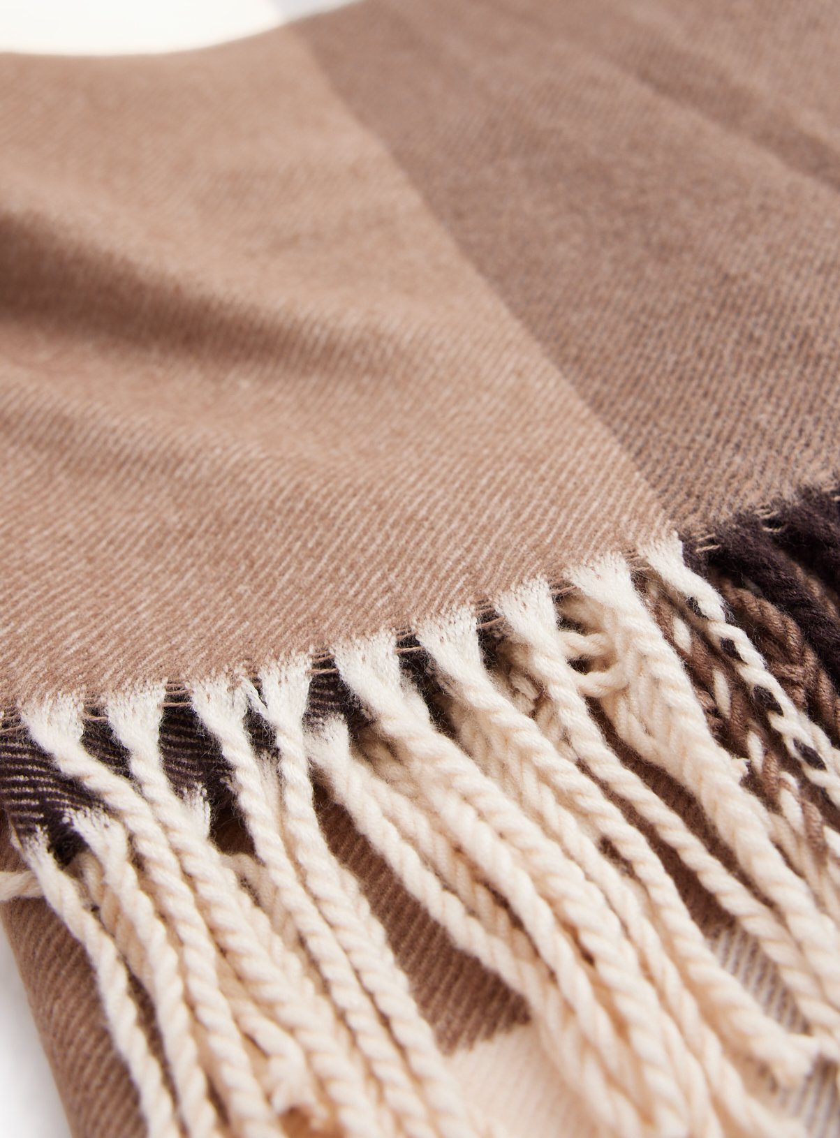 Brown Checked Scarf One Size - Image 3 thumbnail