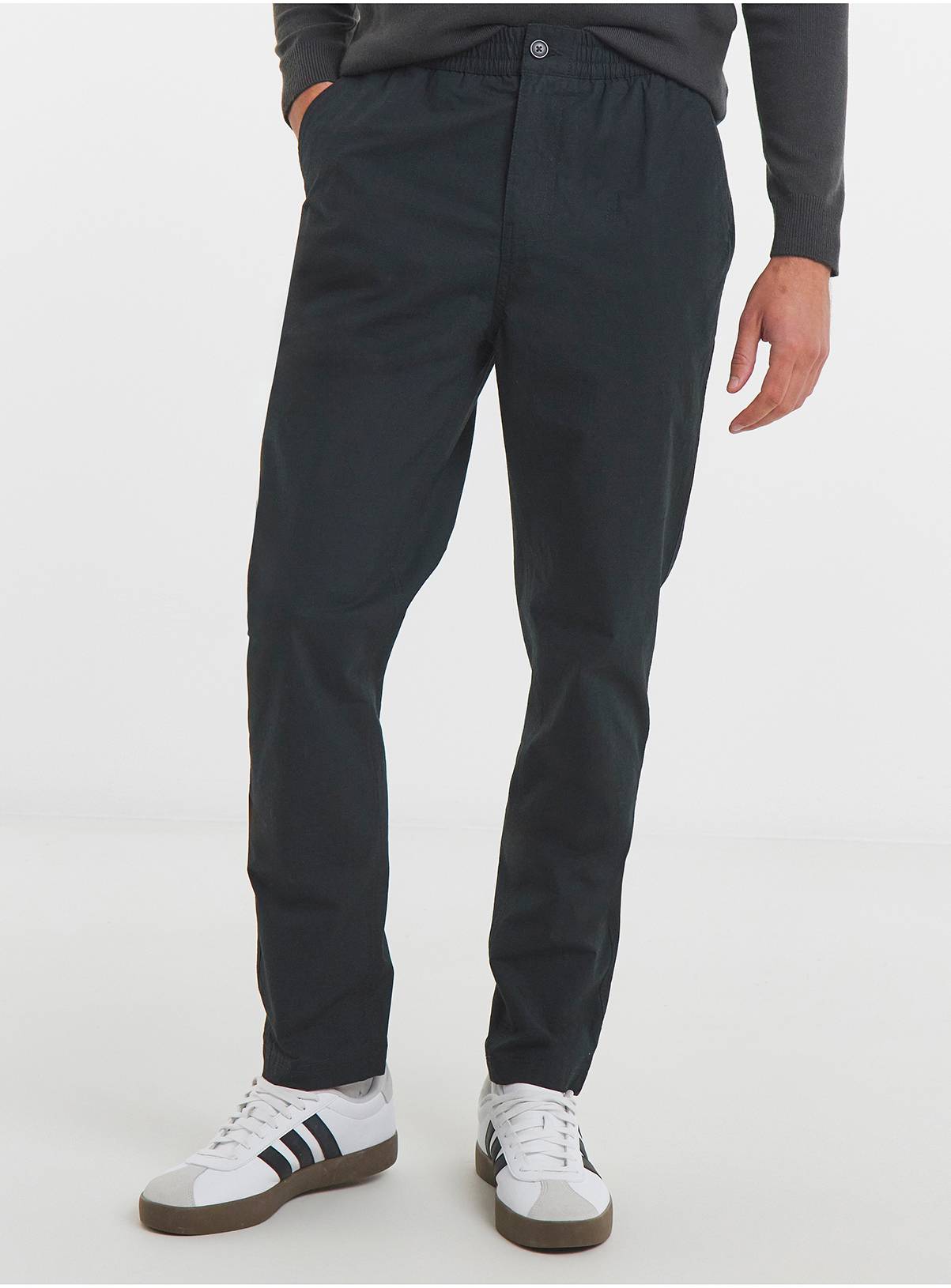 JACAMO Ripstop Tapered Comfort Stretch Trouser Black 36/38 - Image 1