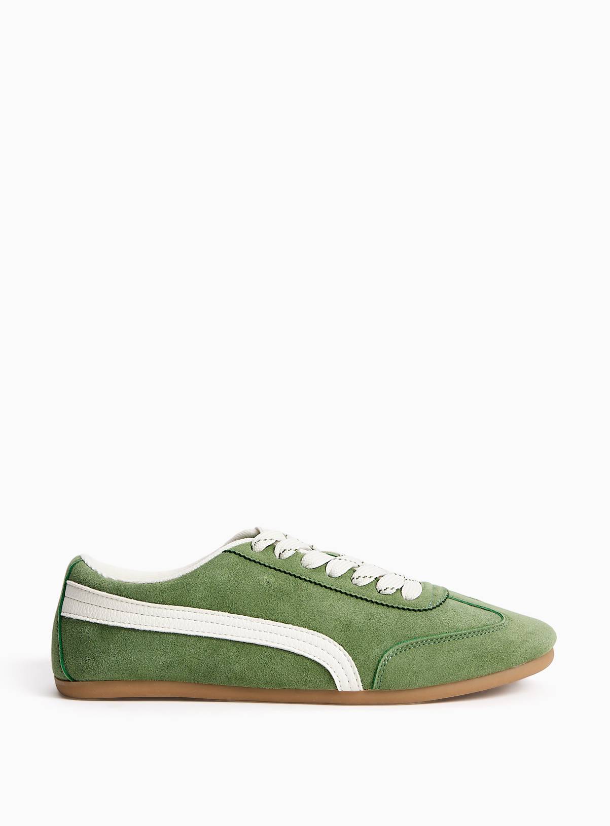 Green Faux Leather Low Profile Trainers 8 - Image 2