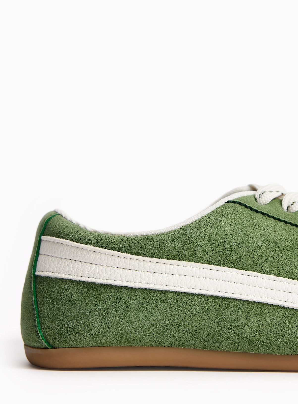 Green Faux Leather Low Profile Trainers 8 - Image 3 thumbnail